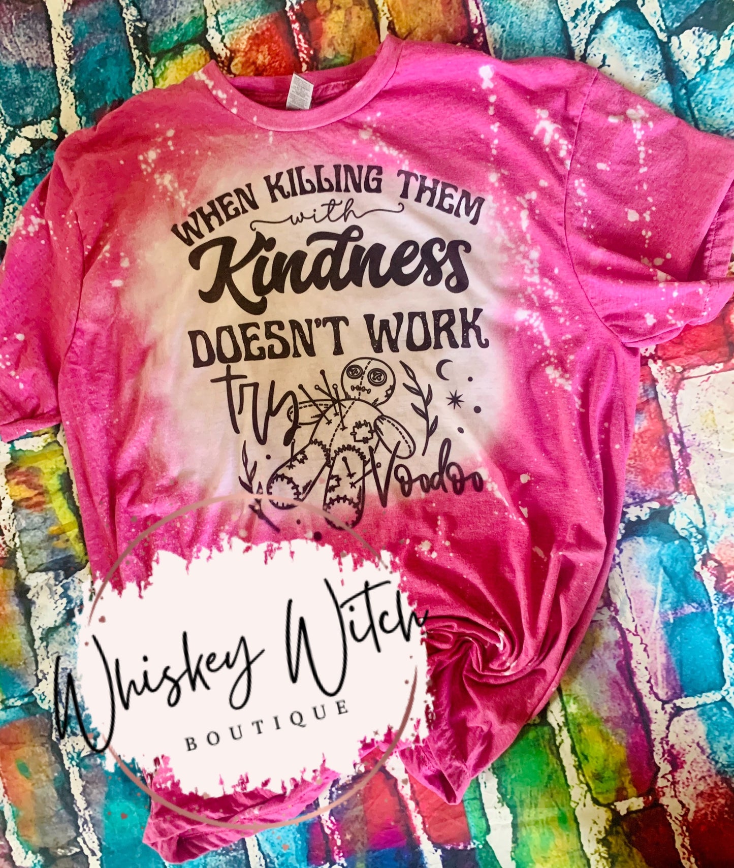 Voodoo Humor bleached t shirt | vintage | retro | trending | custom | funny shirt | witchy | soft tee | shirts with funny sayings