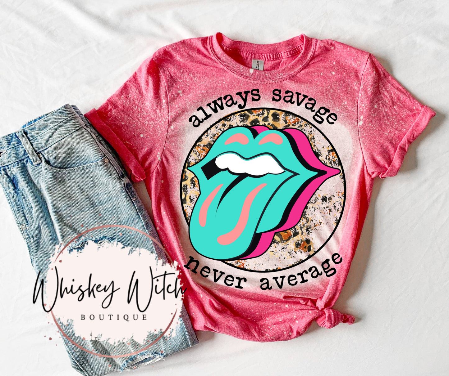 Bleached shirt Always Savage Never Average | vintage | retro | distressed | custom | funny shirt | best seller