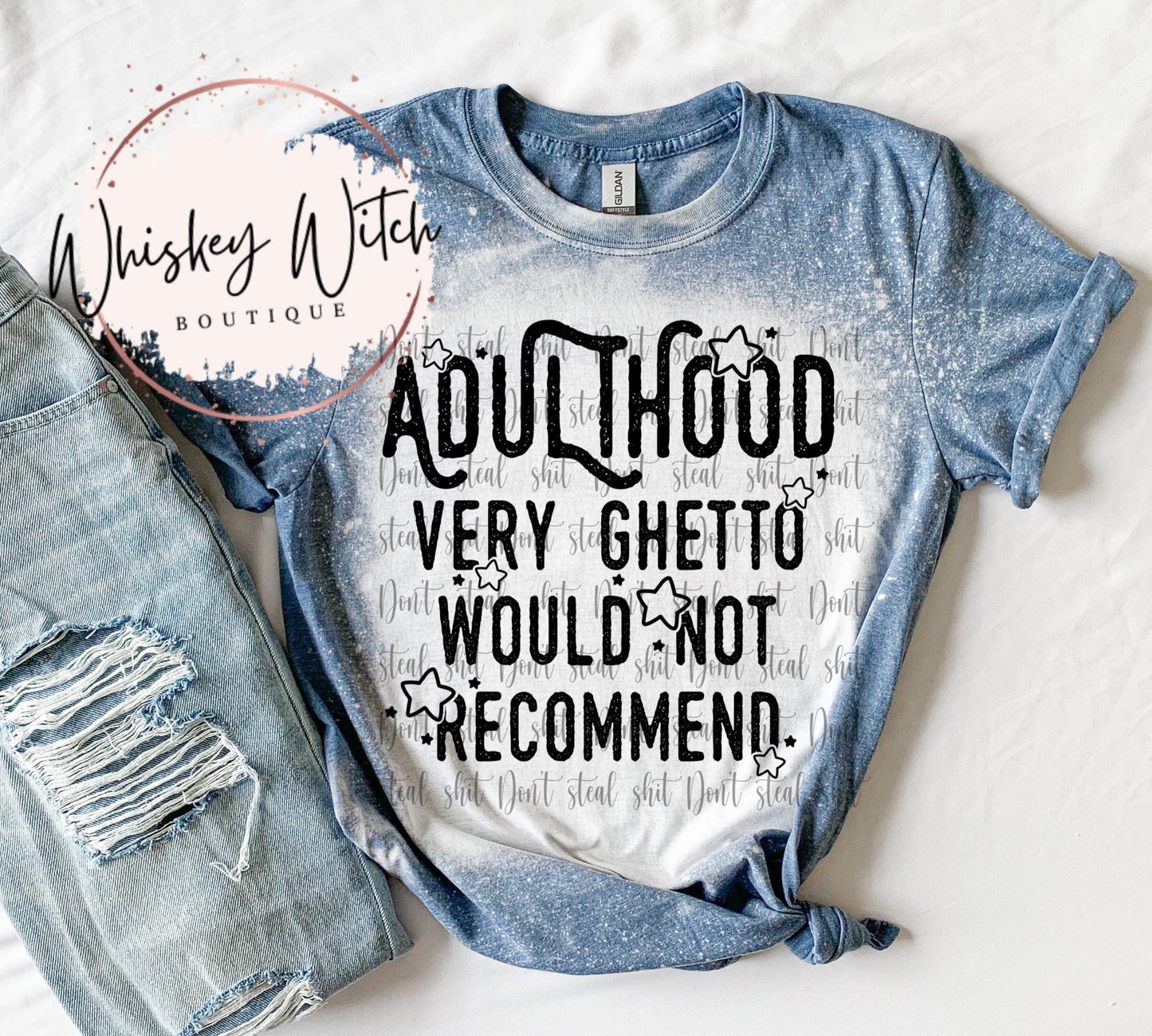 Adulthood Humor bleached t shirt | vintage | retro | distressed | custom | funny shirt
