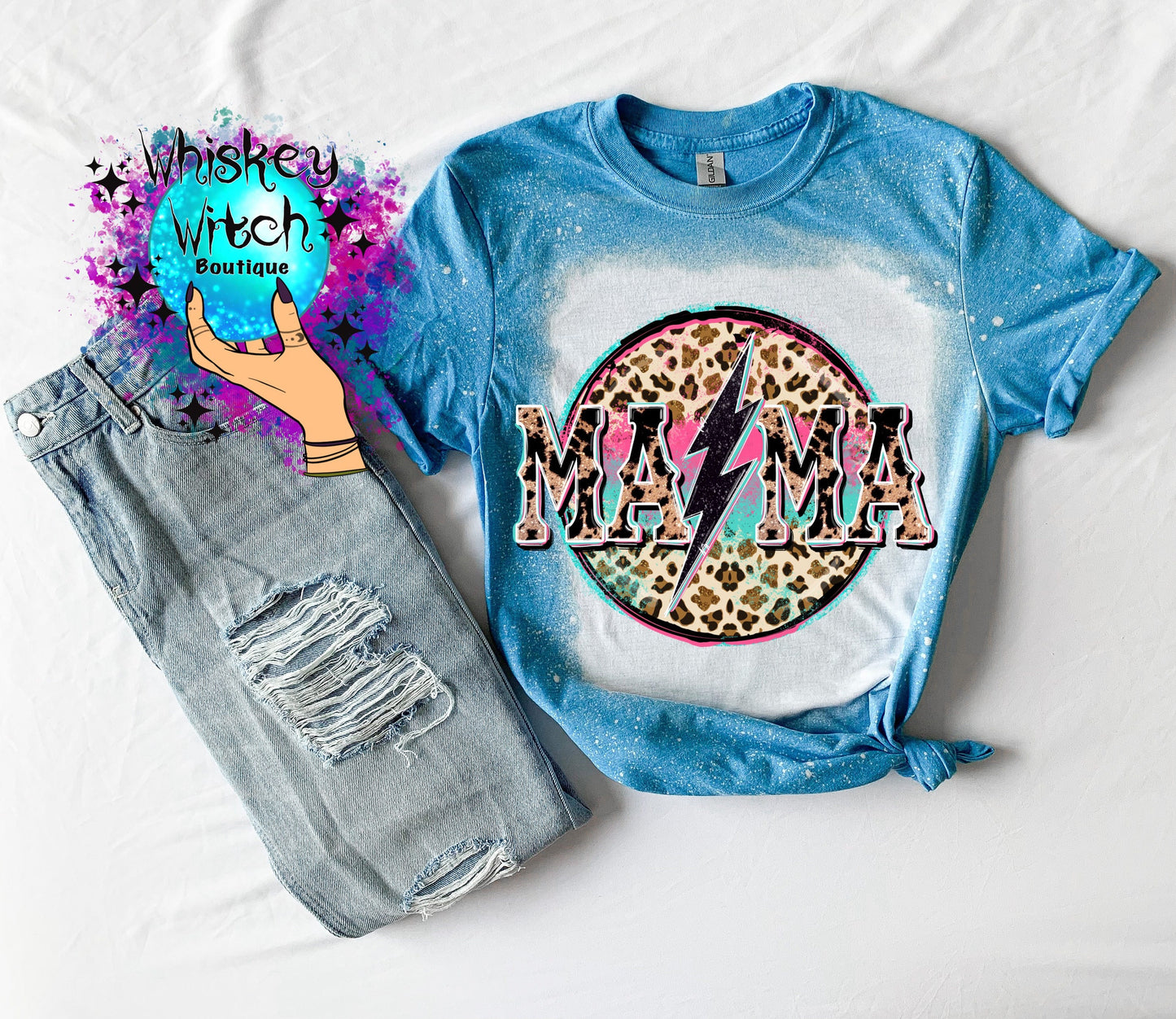 Bleached shirt Mama Cheetah Cheetah Shirt-Mama Leopard Shirt- Leopard- Mama Cheetah Print-Boho Shirts- Mom Shirt- Mom Bleached Tee