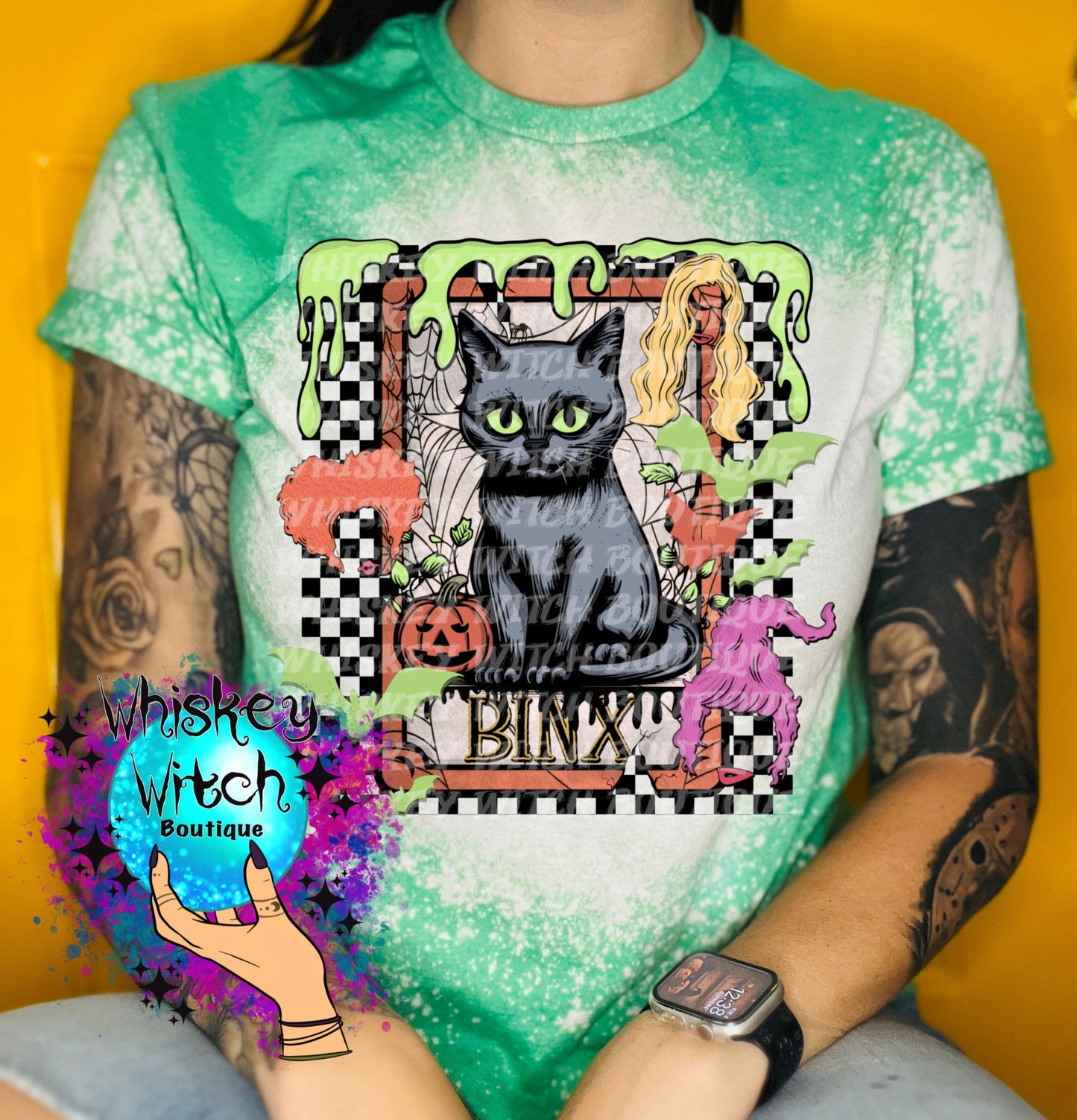 Black Cat Tarot Horror Pastel bleached t shirt | vintage | retro | distressed | custom | horror | goth