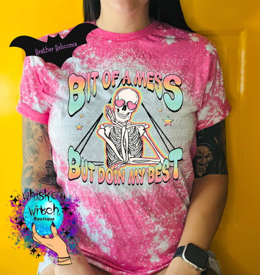 Bit of a mess doing my best | vintage | retro | distressed | custom | funny |T shirt | gift | T shirts funny | cool T shirts | sarcastic