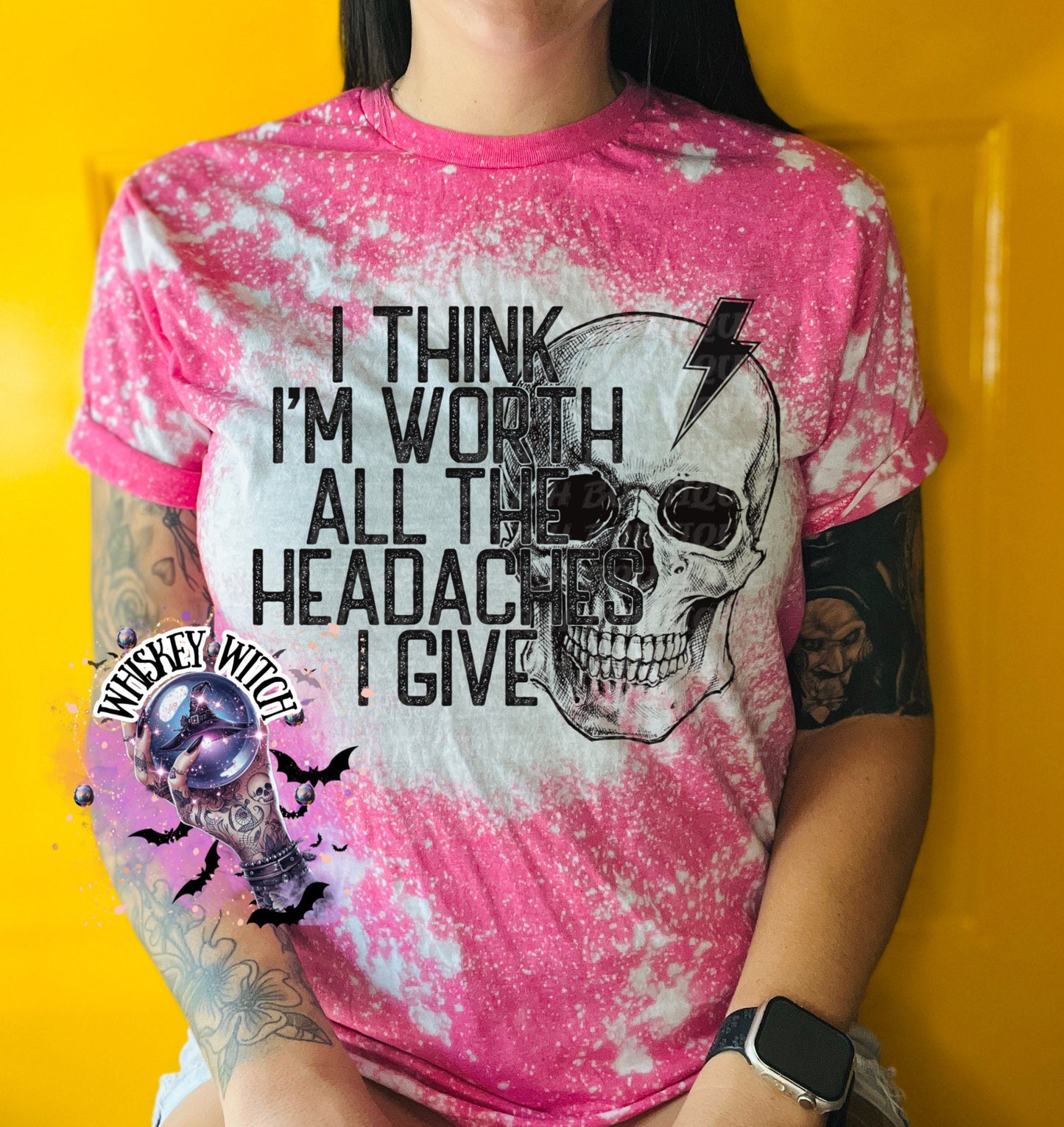Worth the headaches Bleached Tee | retro | soft tee | best seller | bleached tshirt | custom | gift | vintage | best seller | funny shirt
