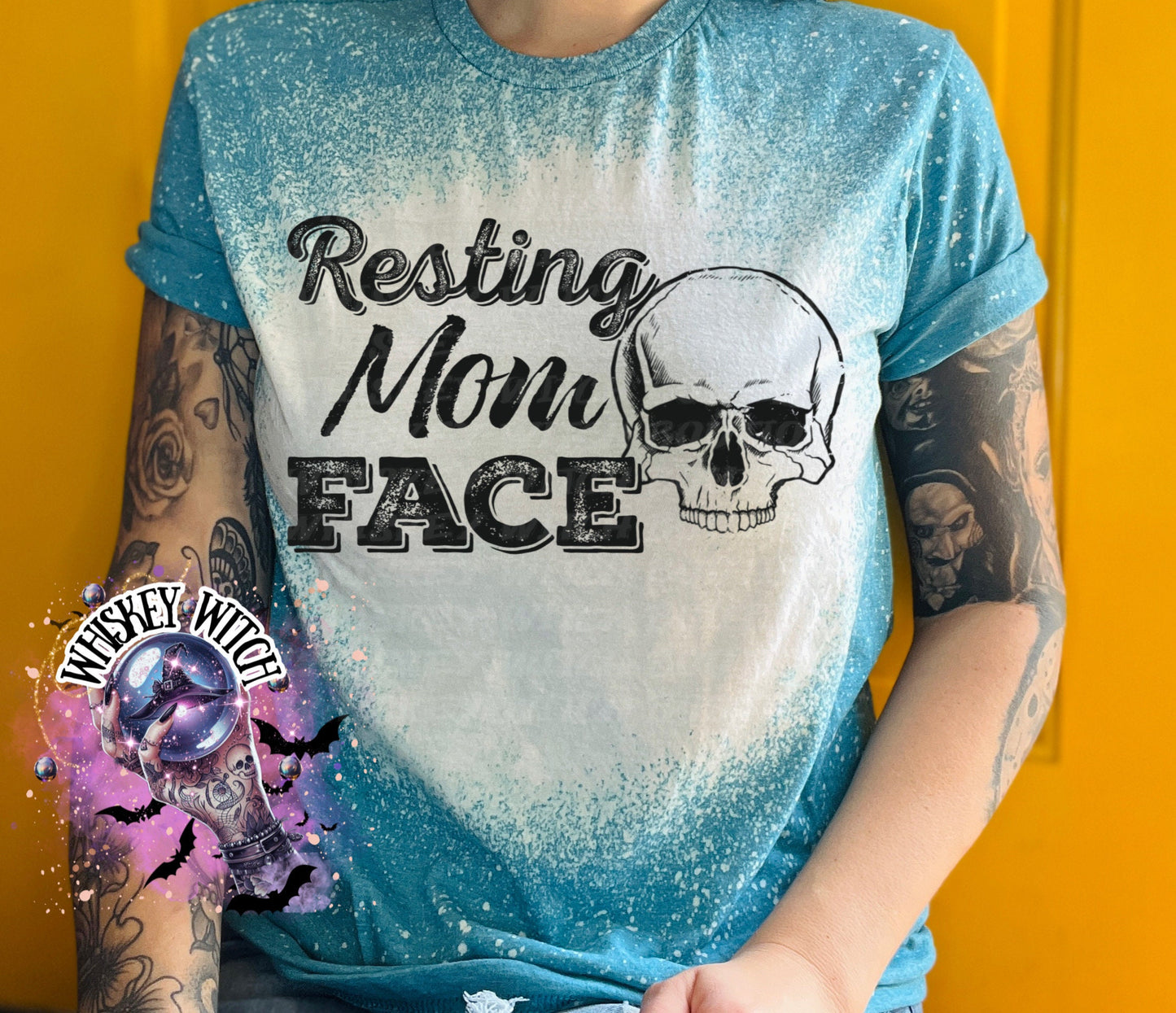 Resting Mom Face Bleached Tee | retro | distressed | best seller | bleached tshirt | custom | gift | vintage | best seller | funny shirt