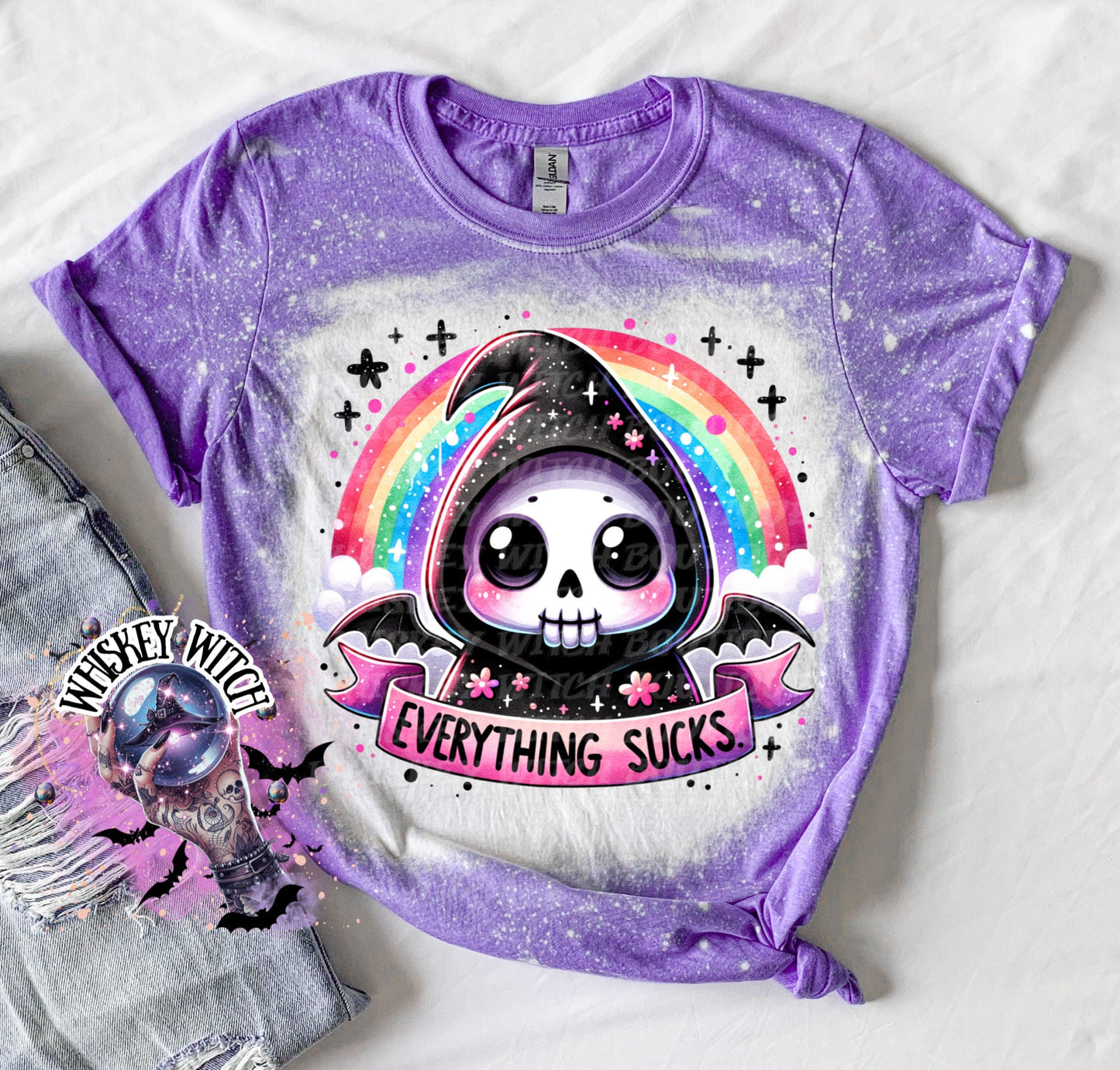 Everything Sucks Grim Reaper | vintage | retro | distressed | custom | funny shirt | Halloween | gift | sarcastic | snarky | goth | custom