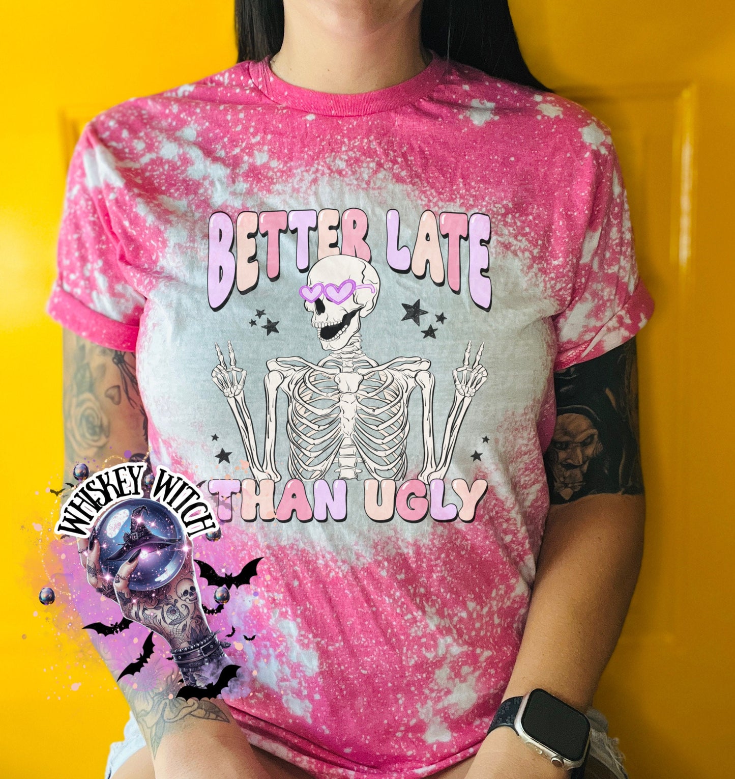 Better Late Than Ugly bleach | vintage | retro | distressed | custom | funny |T shirt | gift | T shirts funny | cool T shirts | sarcastic