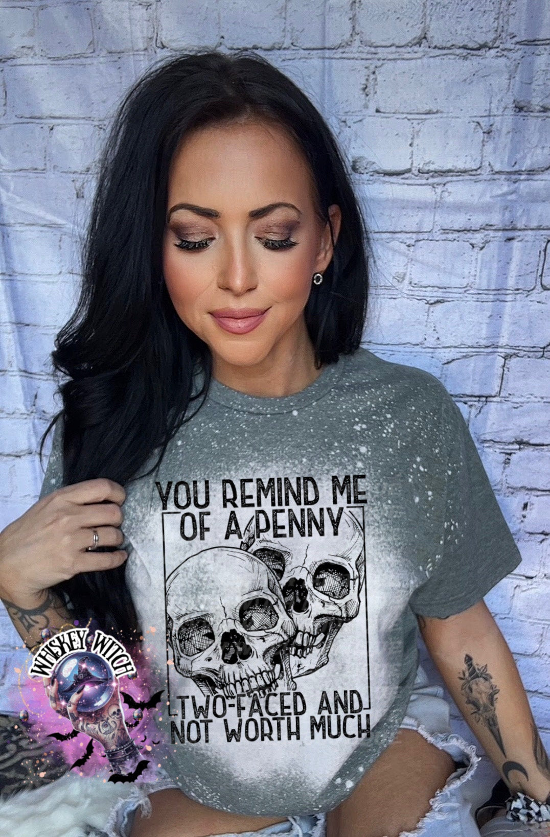 You Remind Me Of a Penny Two Faced And Not Worth Much bleached t shirt | vintage | retro | distressed | custom | funny shirt