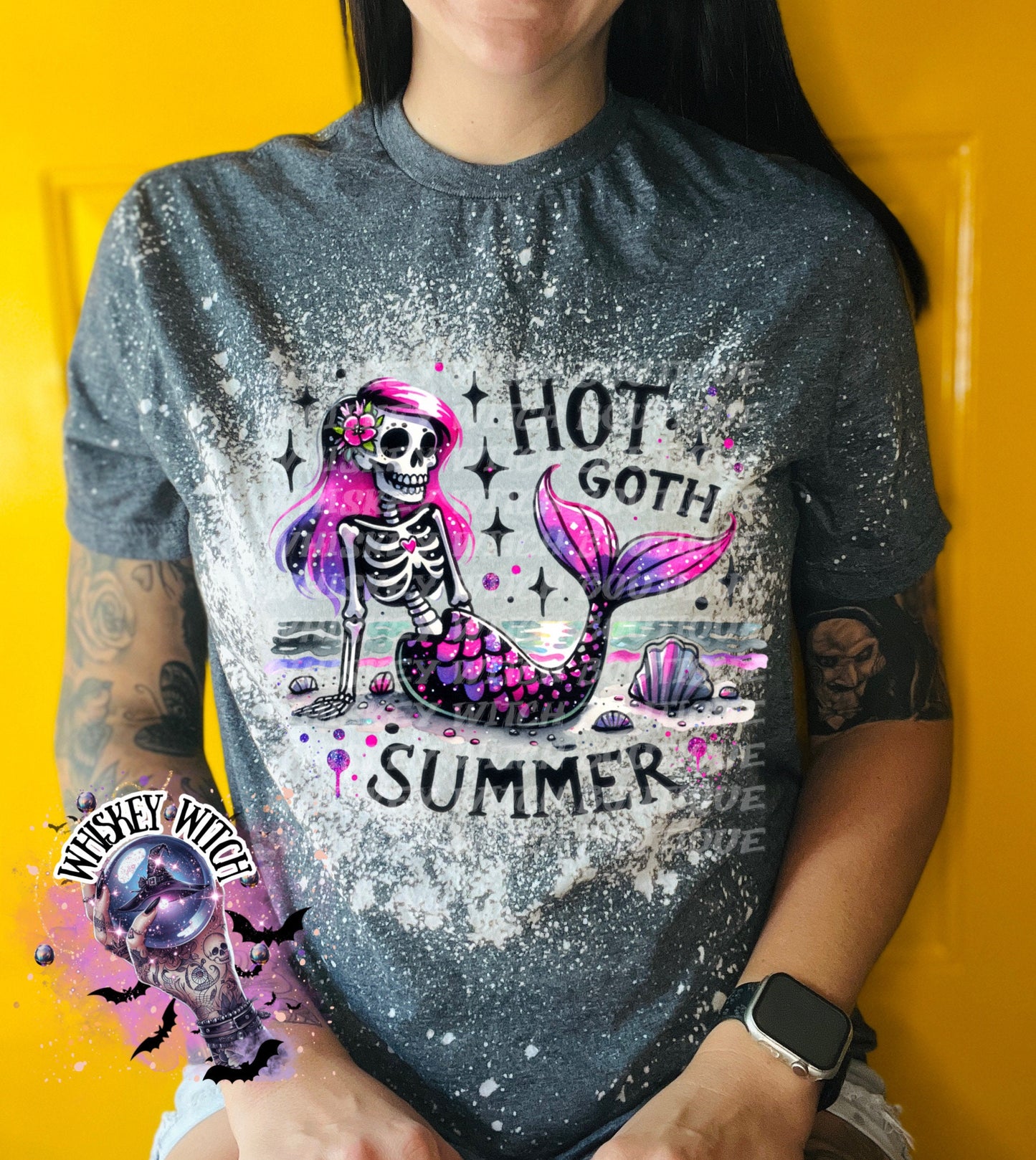 Hot Goth Summer Halloween bleached t shirt | vintage | retro | cute summer shirt | custom | funny shirt | handmade | gift | cool