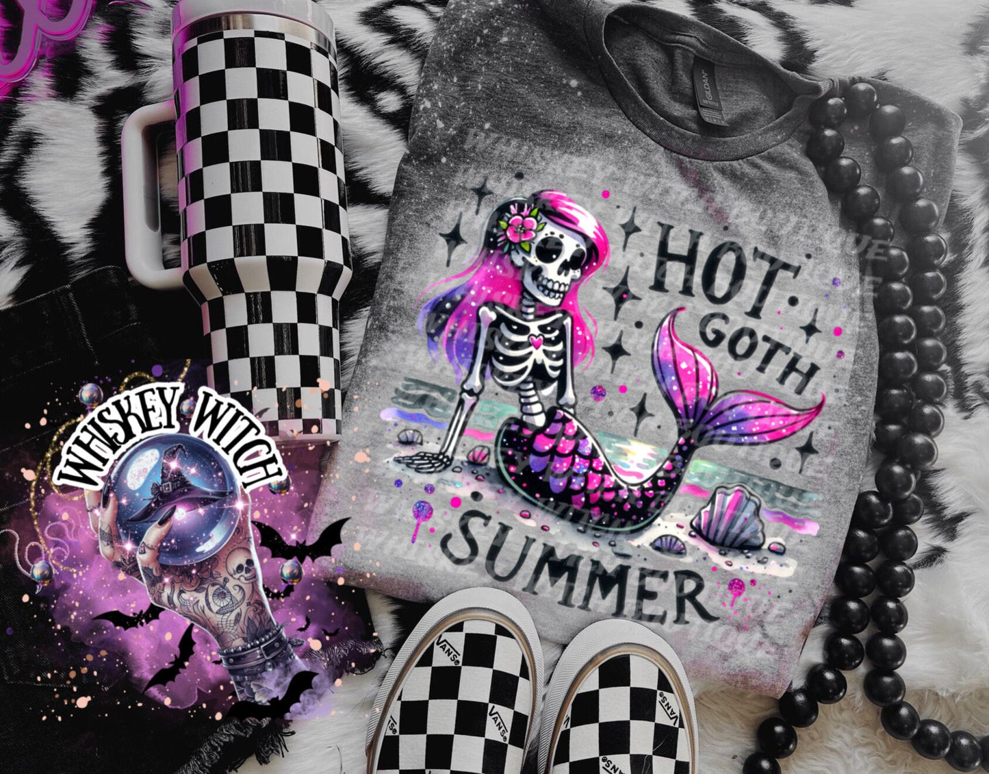 Hot Goth Summer Halloween bleached t shirt | vintage | retro | cute summer shirt | custom | funny shirt | handmade | gift | cool
