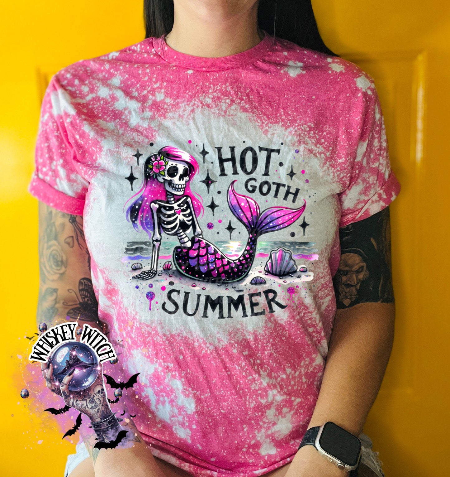 Hot Goth Summer Halloween bleached t shirt | vintage | retro | cute summer shirt | custom | funny shirt | handmade | gift | cool