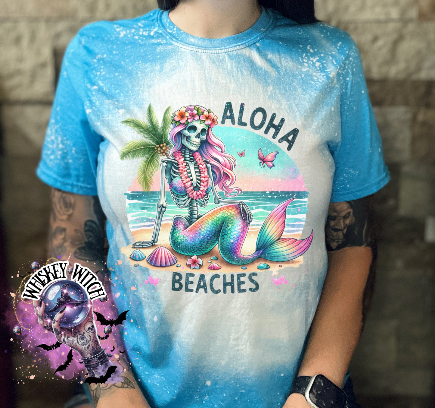 Aloha Beaches bleached tshirt cute summer shirt | vintage | retro | funny shirt | Halloween | gift | snarky | summer | soft tee