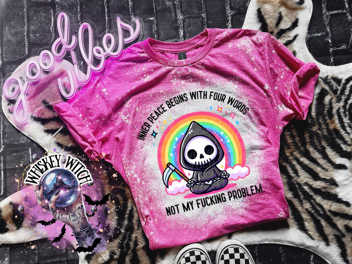 Inner Peace Begins with | vintage | retro | bleached tee | custom | funny |T shirt | soft tee | cool T shirts | sarcastic | cute | snarky