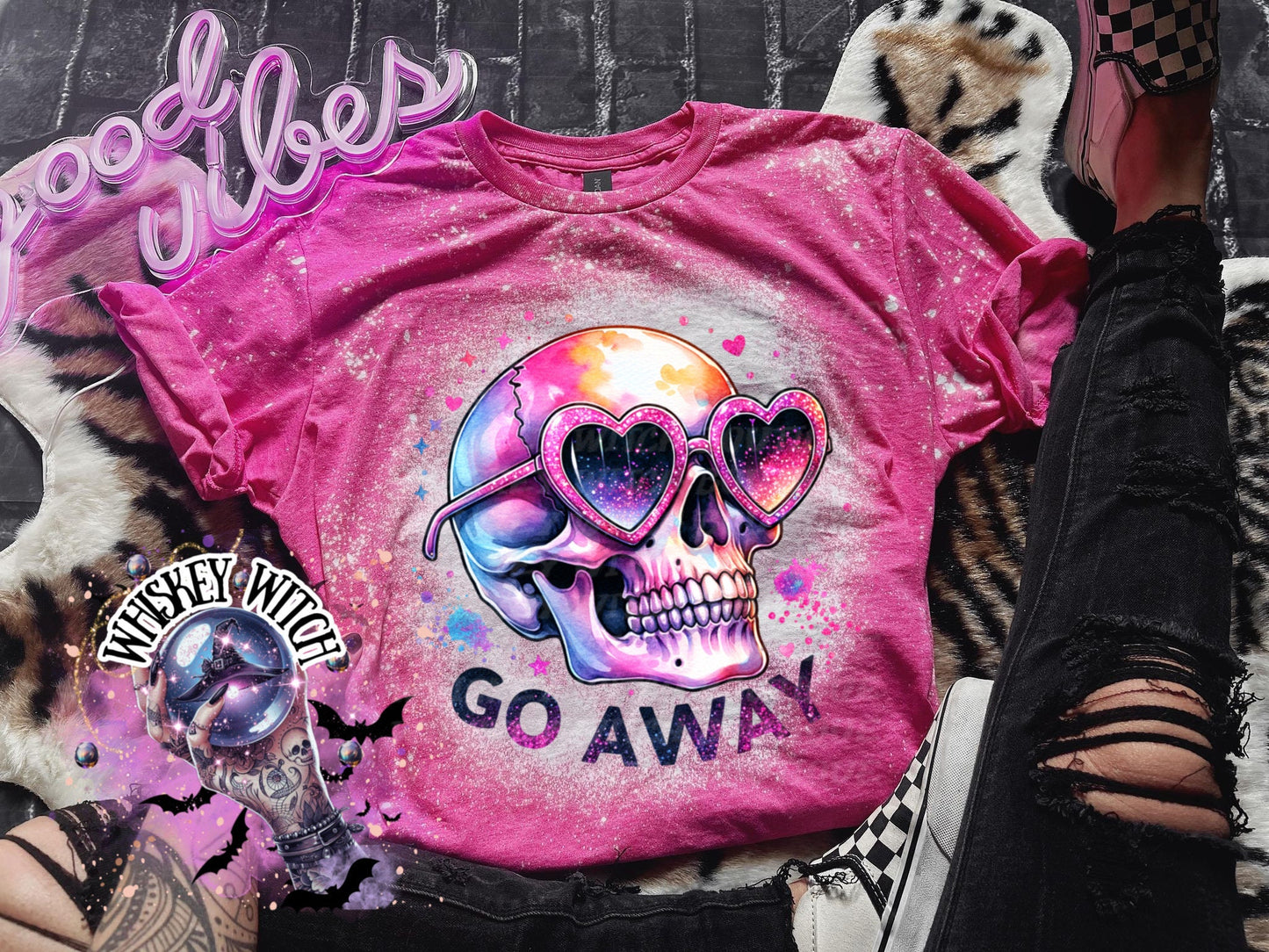 Go Away Skeleton summer | vintage | retro | distressed | custom | funny shirt | Halloween | gift | snarky | goth | custom | mom | summer