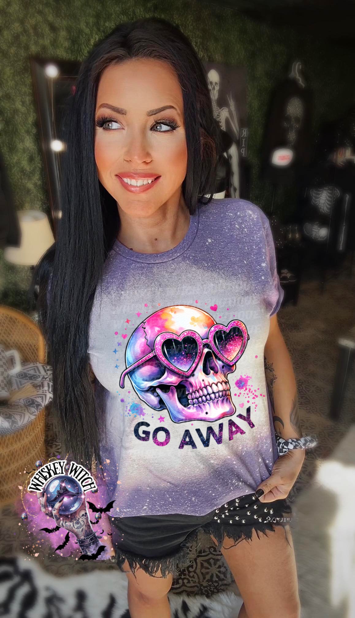 Go Away Skeleton summer | vintage | retro | distressed | custom | funny shirt | Halloween | gift | snarky | goth | custom | mom | summer