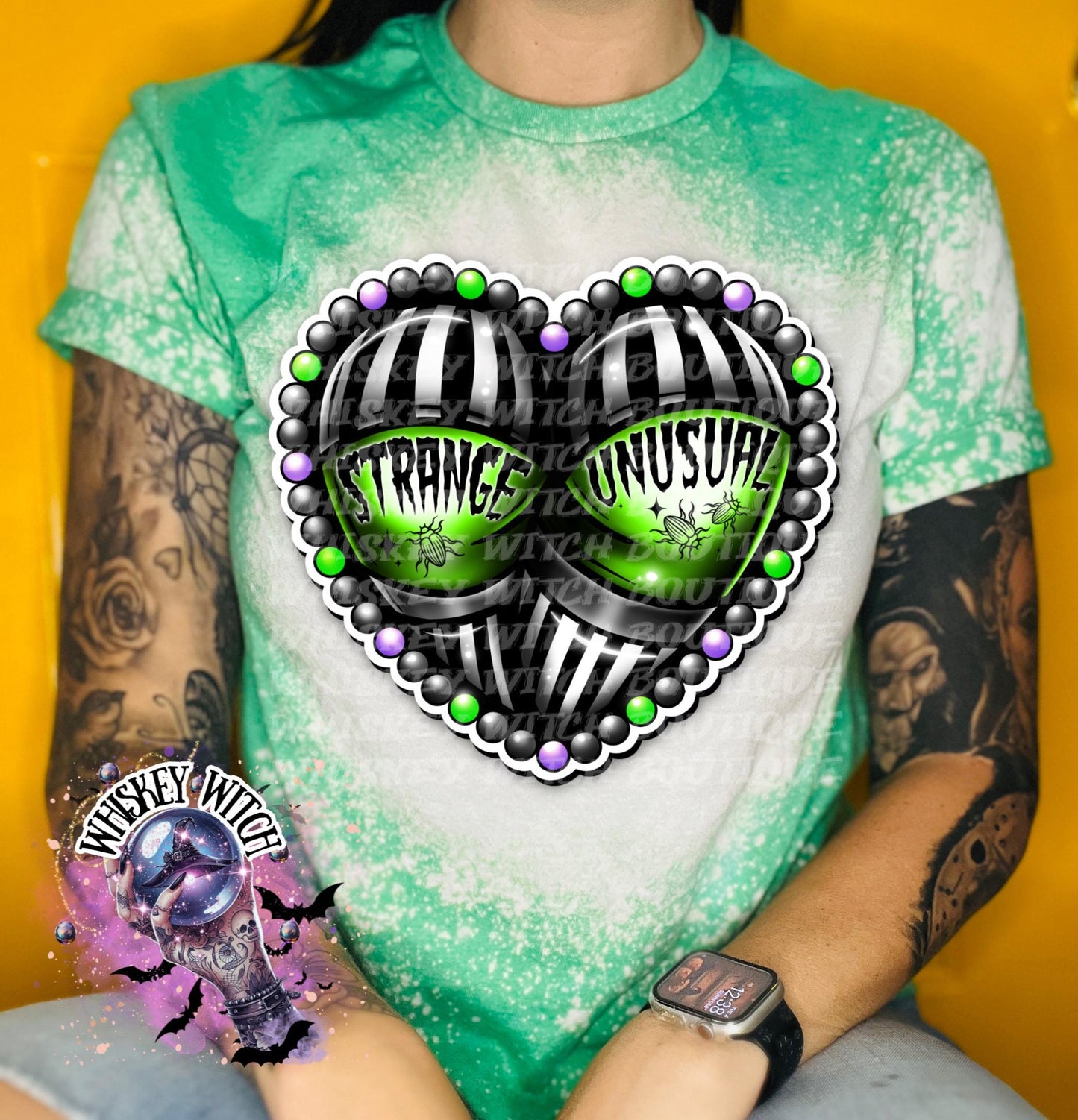 Bleached shirt Spooky Strange | vintage | retro | distressed | custom | funny | Halloween | gift | womens shirt | goth | T shirt | handmade