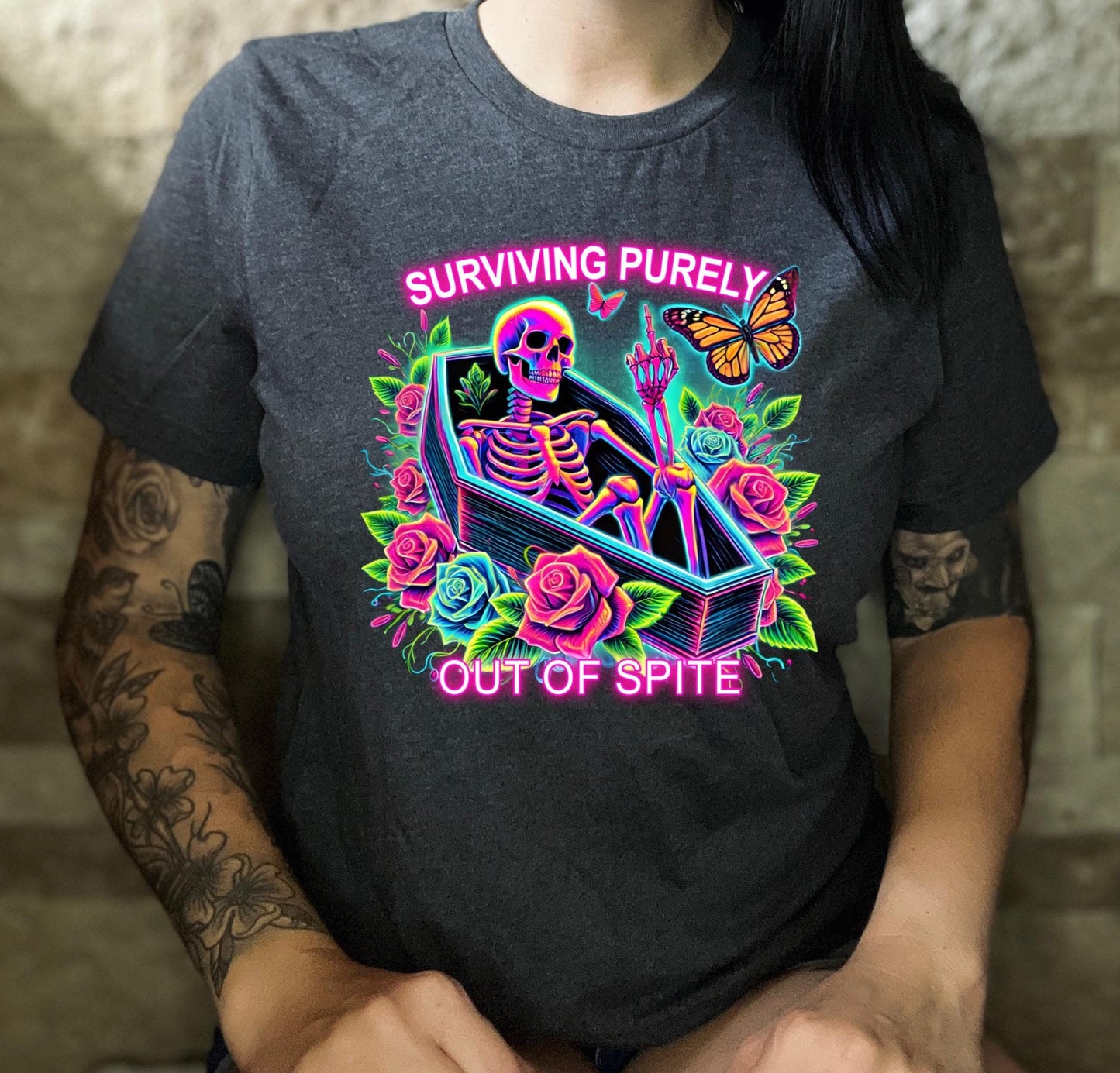 Surviving Purely Out Of Spite Unisex Jersey Short Sleeve Tee | snarky | sarcastic | funny shirt | gift ideas | T shirts for women | soft tee