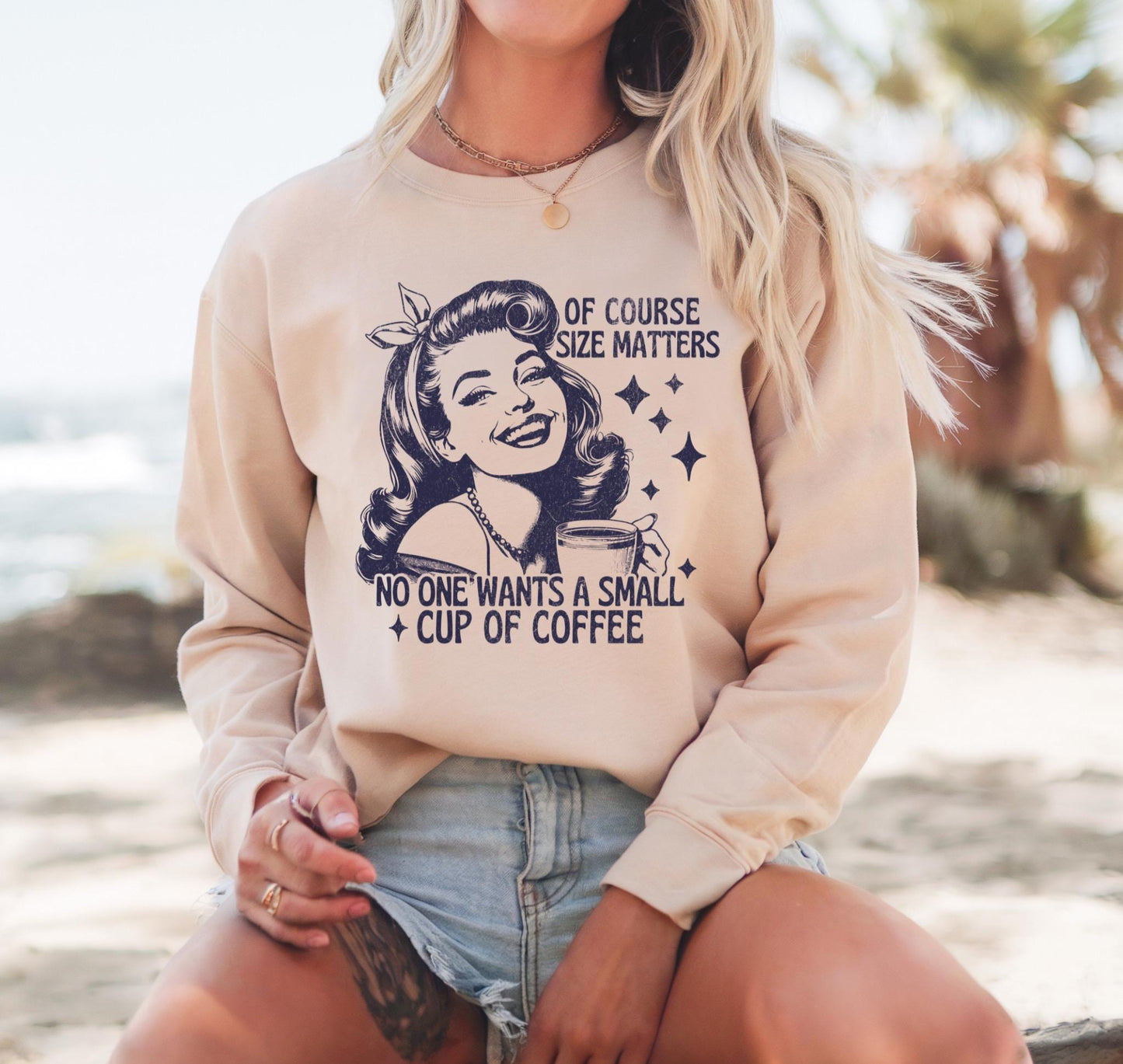 Vintage Retro Sarcastic Size Matters Sweater | unisex | trendy | trending | handmade | gift idea | gifts | women’s clothing | sweatshirt