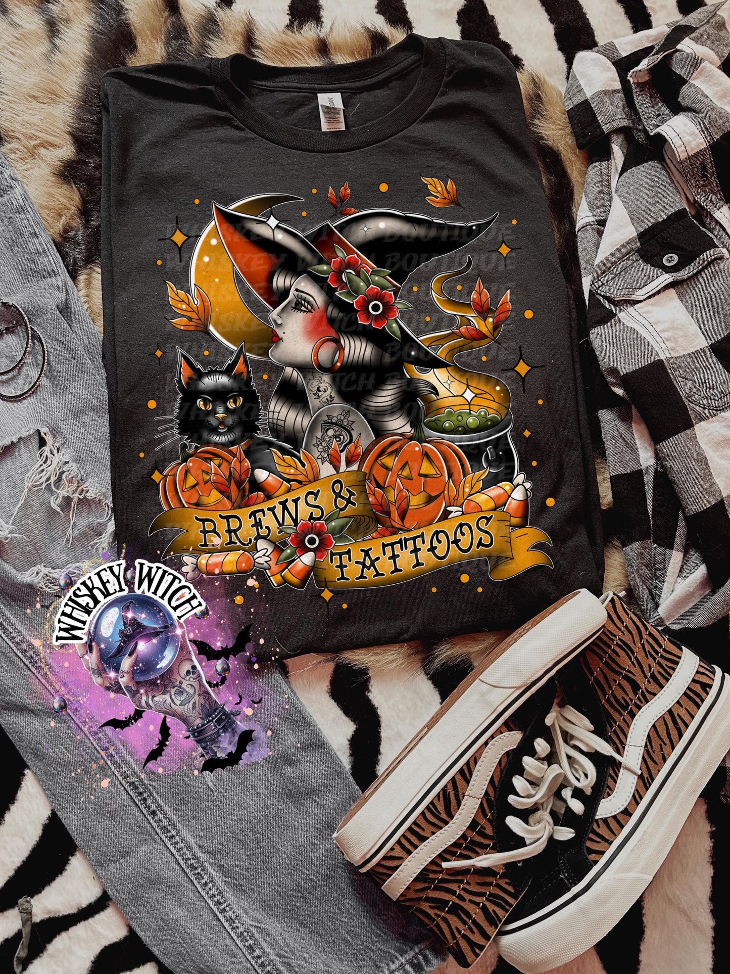 Brews Witchy T shirt | vintage | retro | distressed | custom | funny shirt | Halloween | gift | goth | custom | trending | trendy