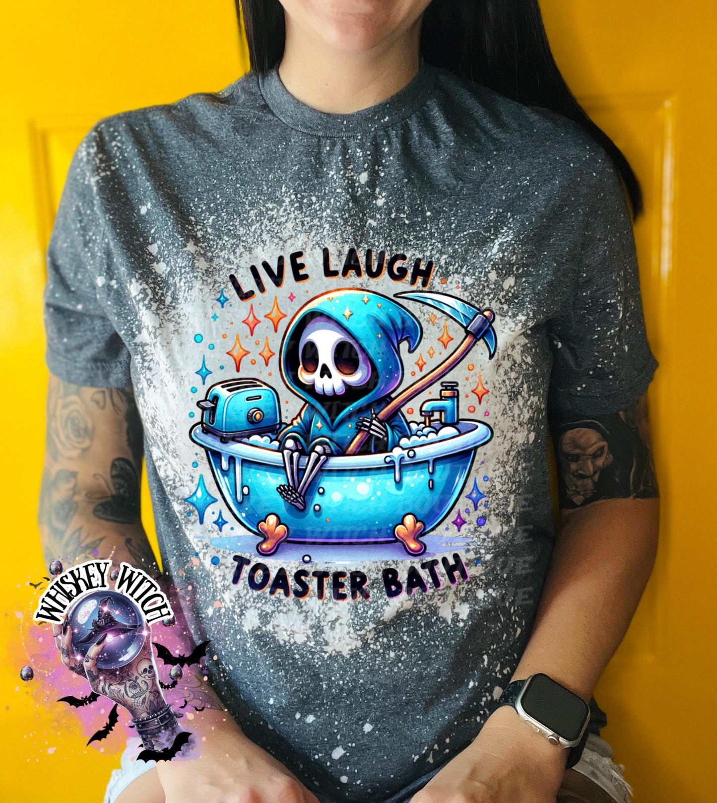 Funny Grim Reaper bleached tee | vintage | retro | custom | funny shirt | Halloween | gift | sarcastic | snarky | goth | custom | soft tee