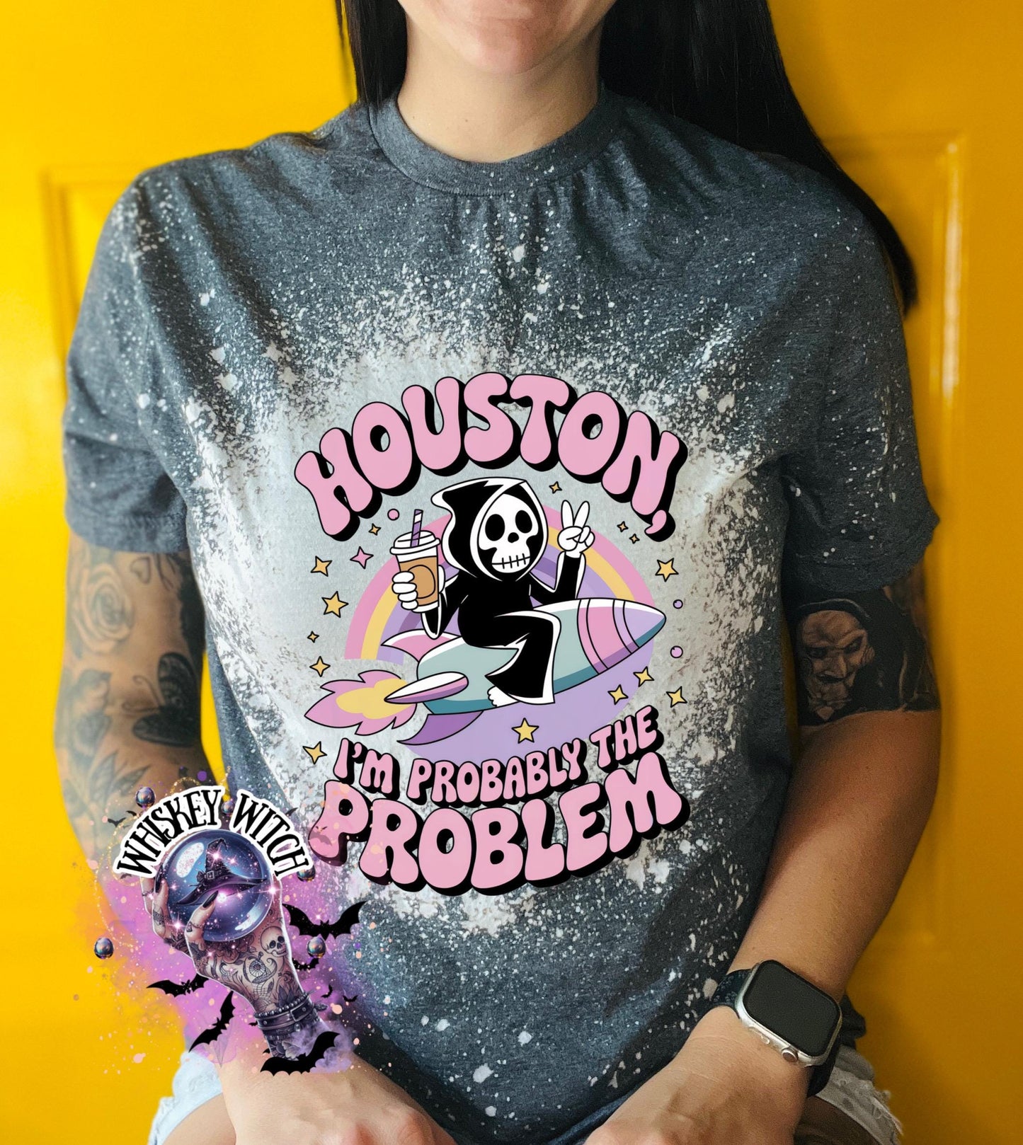Bleached Shirt Sarcasm Houston Problem I Skeleton | funny T shirt | tshirt | unique gift | gift for her | snarky | sarcastic | skeleton