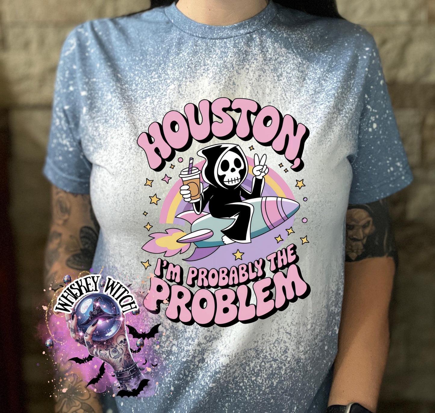 Bleached Shirt Sarcasm Houston Problem I Skeleton | funny T shirt | tshirt | unique gift | gift for her | snarky | sarcastic | skeleton