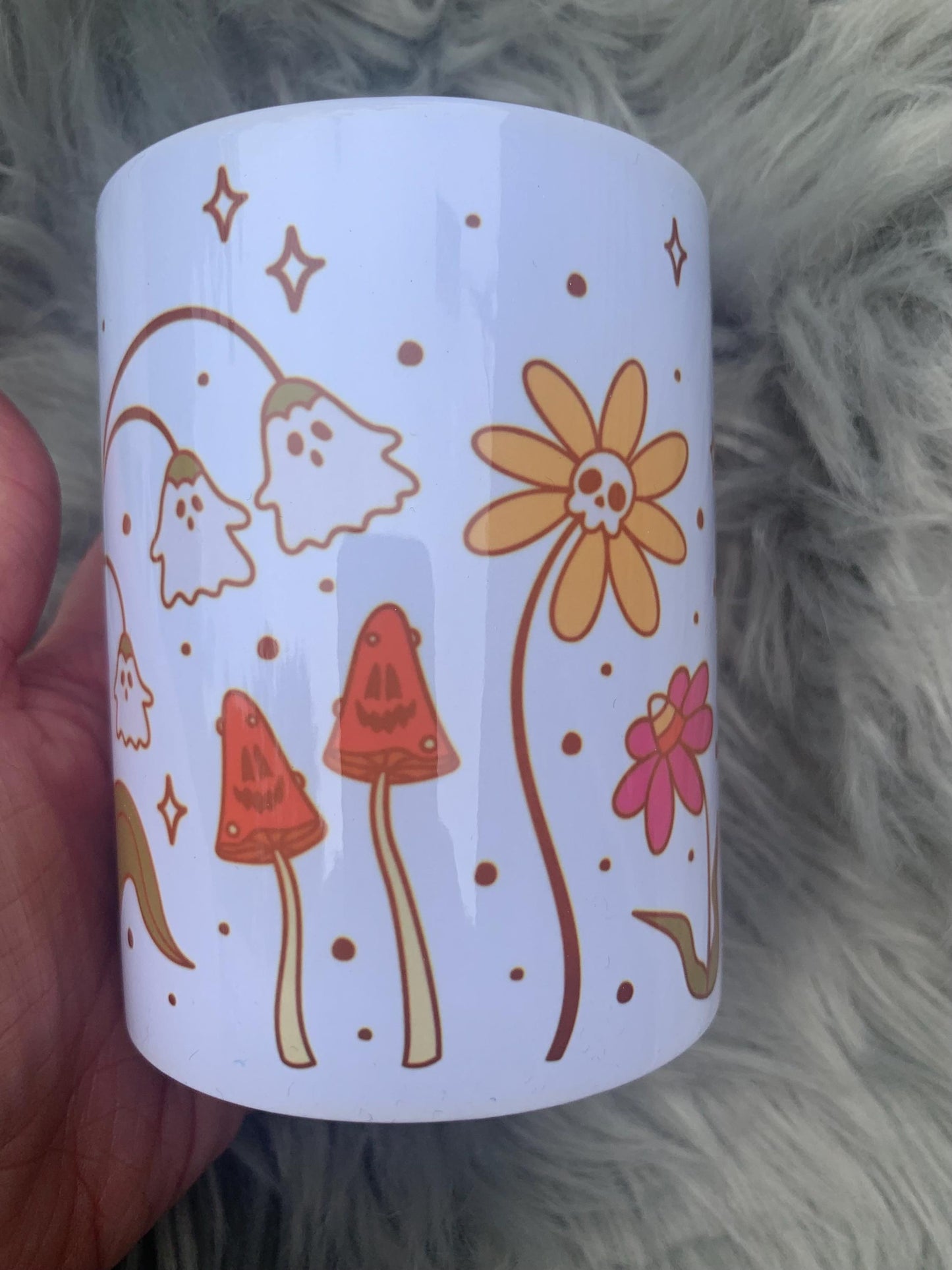 Spooky Flowers Coffee Mug / coffee cup/ unique gift / funny coworker gift / gift for her / best friend / funny gift/ funny mug coffee