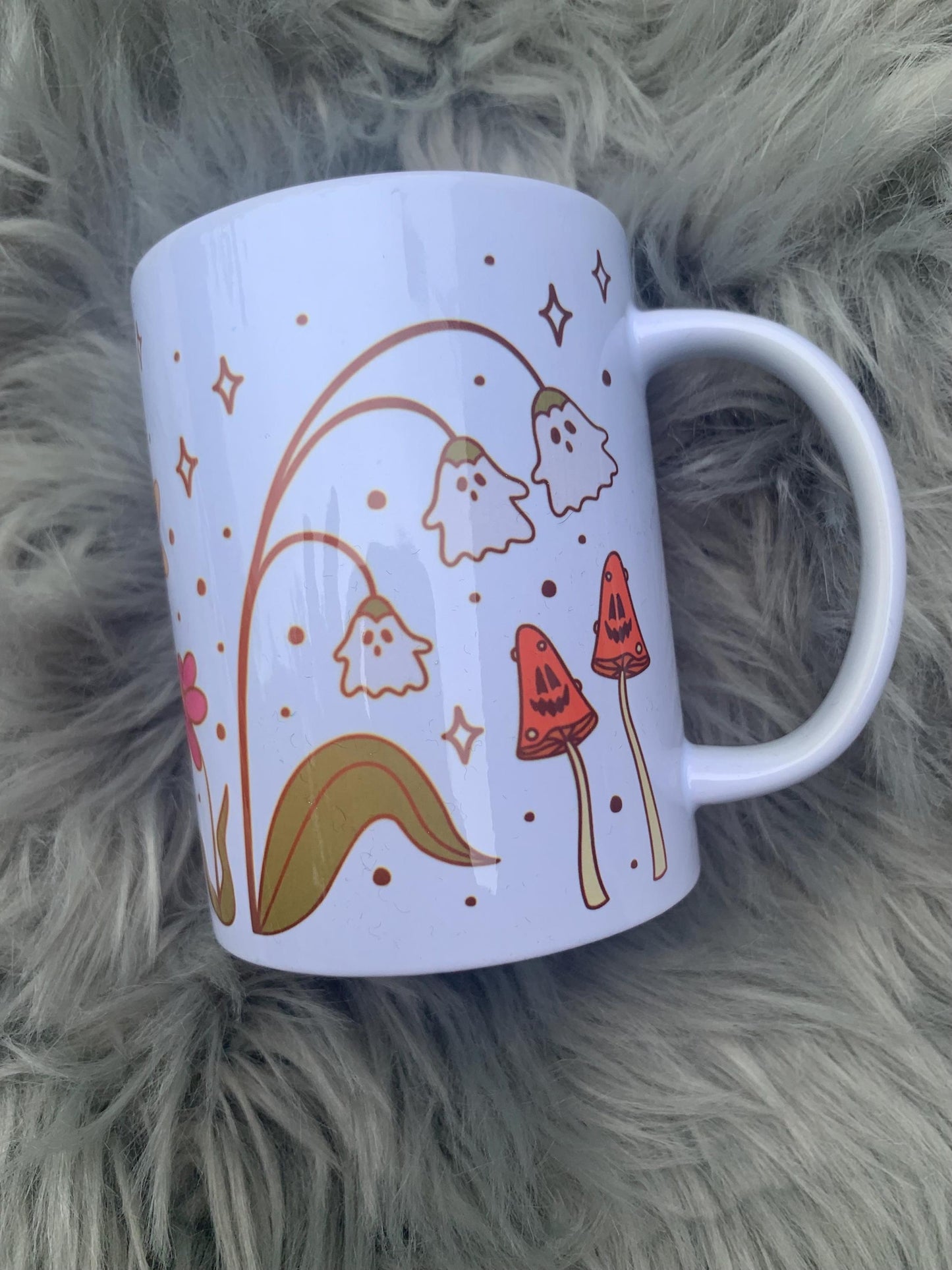 Spooky Flowers Coffee Mug / coffee cup/ unique gift / funny coworker gift / gift for her / best friend / funny gift/ funny mug coffee