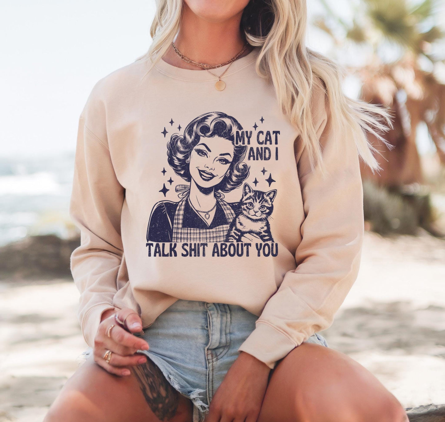 Vintage Retro Sarcastic Catlover Sweater | unisex | trendy | trending | handmade | gift idea | gifts | women’s clothing | sweatshirt