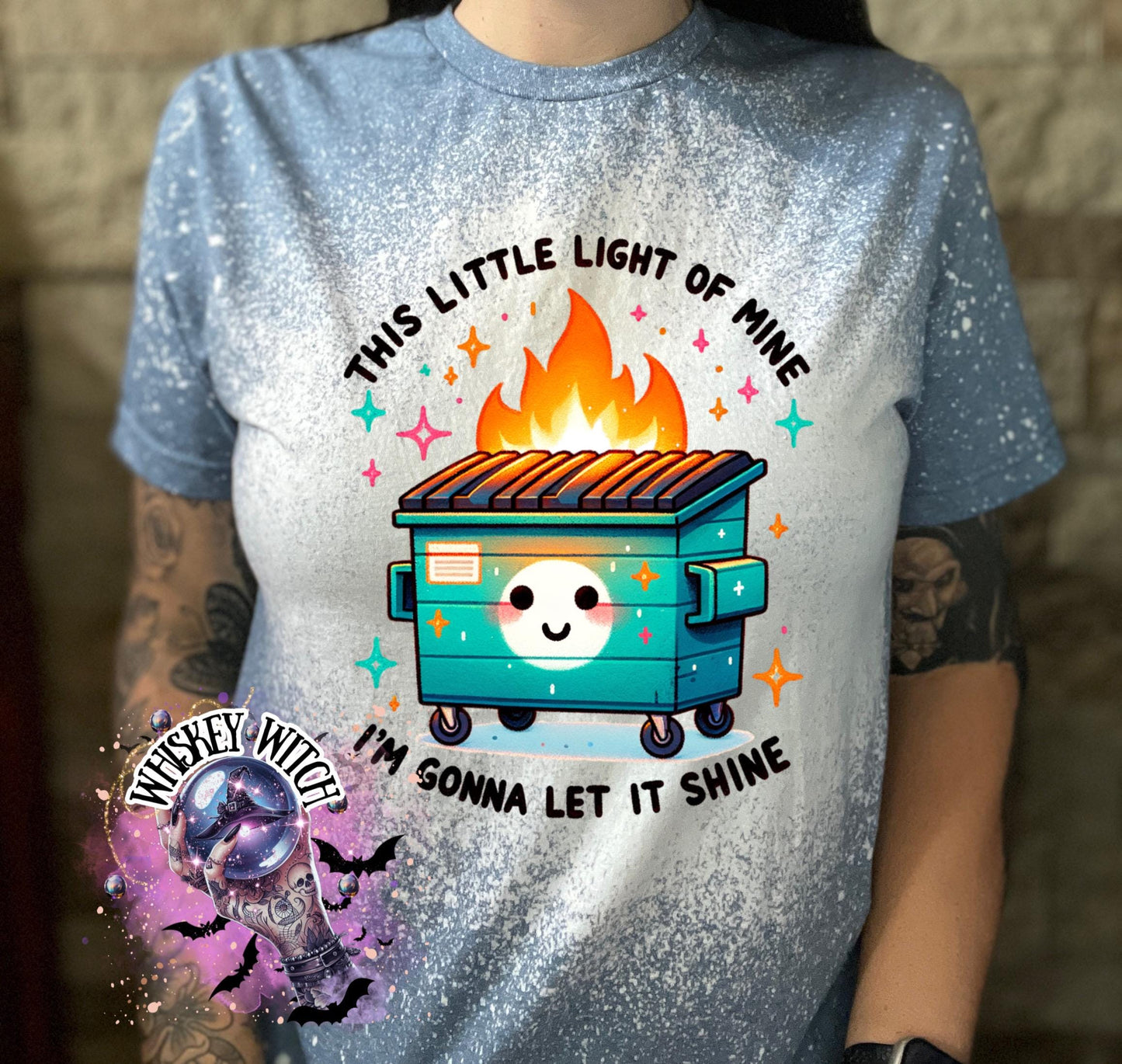 Dumpster Fire Light | vintage | retro | distressed | custom | funny shirt | Halloween | sarcastic | snarky | custom | bleached | soft tee