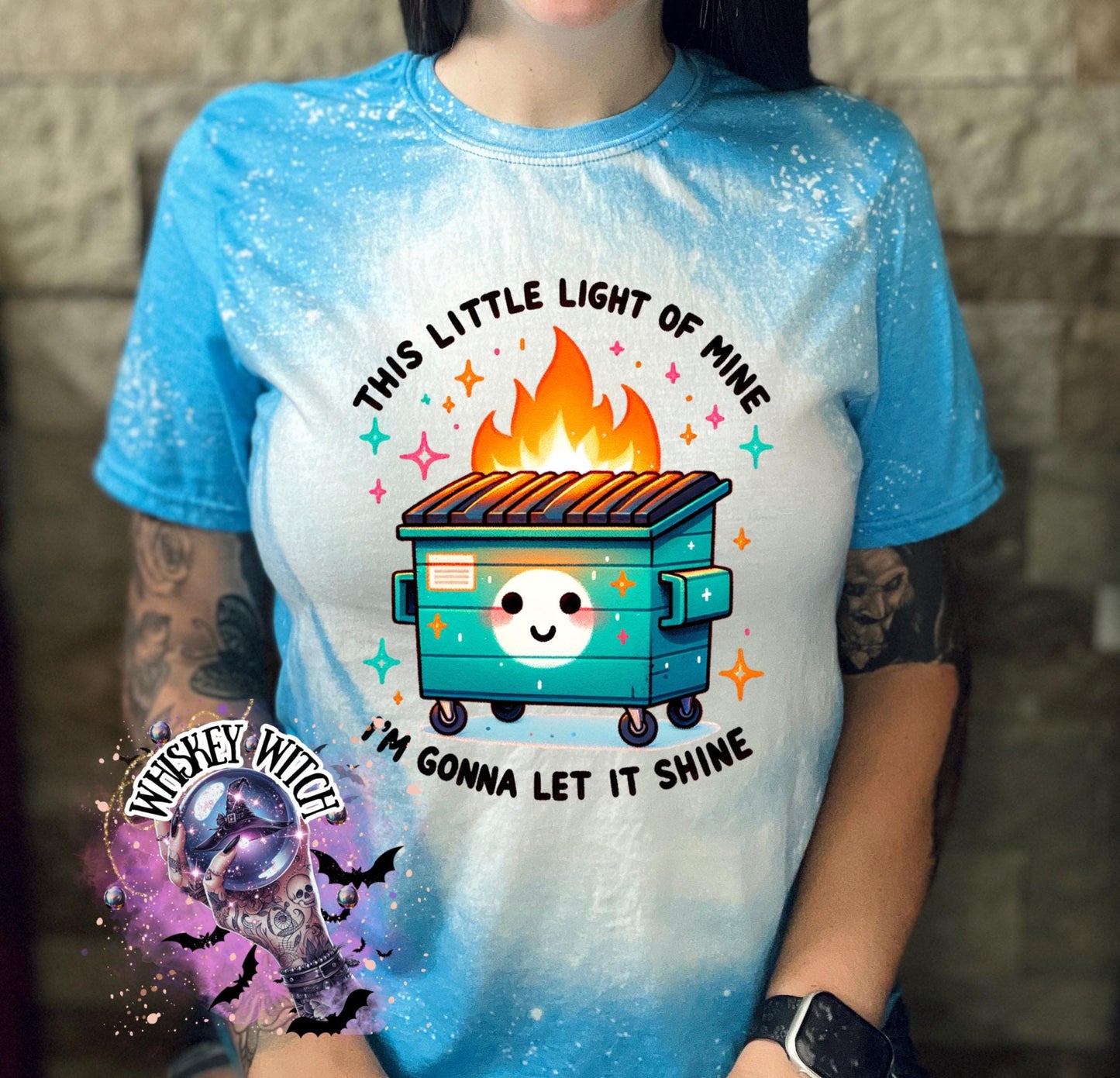 Dumpster Fire Light | vintage | retro | distressed | custom | funny shirt | Halloween | sarcastic | snarky | custom | bleached | soft tee