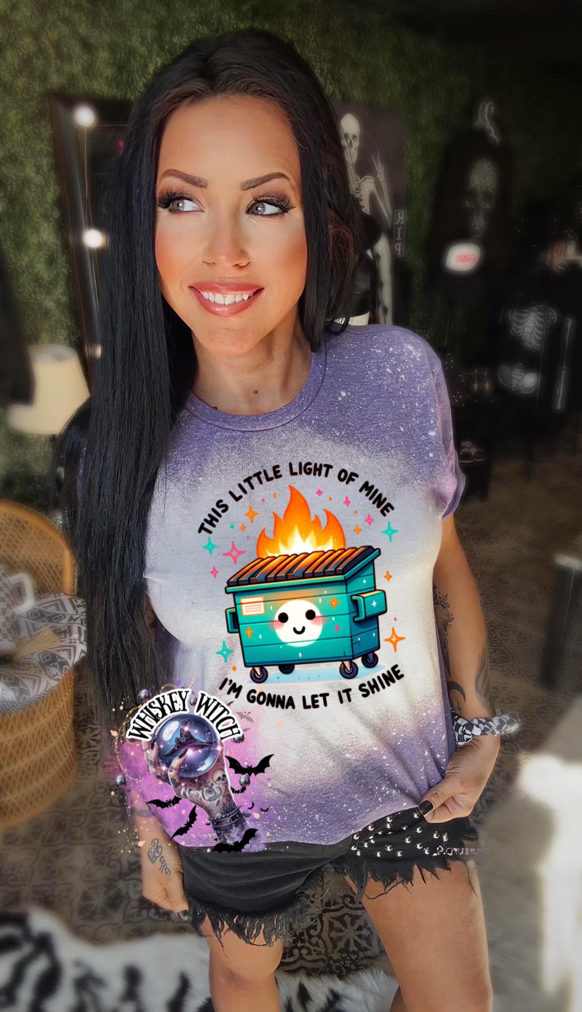 Dumpster Fire Light | vintage | retro | distressed | custom | funny shirt | Halloween | sarcastic | snarky | custom | bleached | soft tee