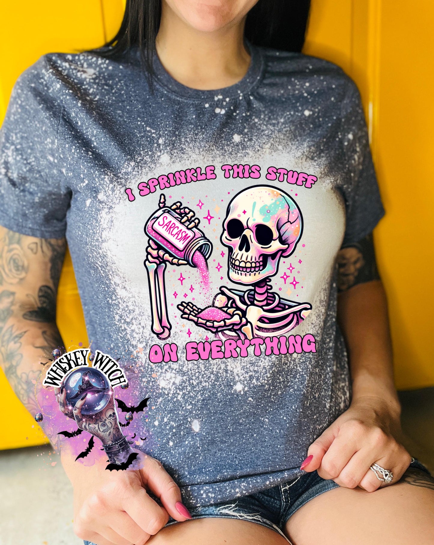 Bleached Shirt Sprinkle It Skeleton | funny T shirt | gift | spooky | unique gift | gift for her | snarky | sarcastic | skeleton | soft tee