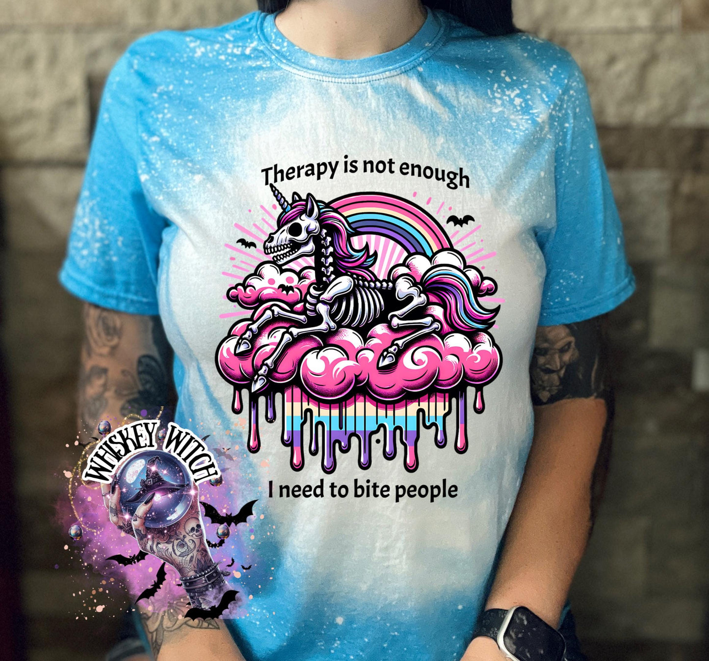 Bleached Shirt Bite People Spooky Skeleton unicorn | funny T shirt | gift | tshirt | gift for her | snarky | sarcastic | soft tee | creepy