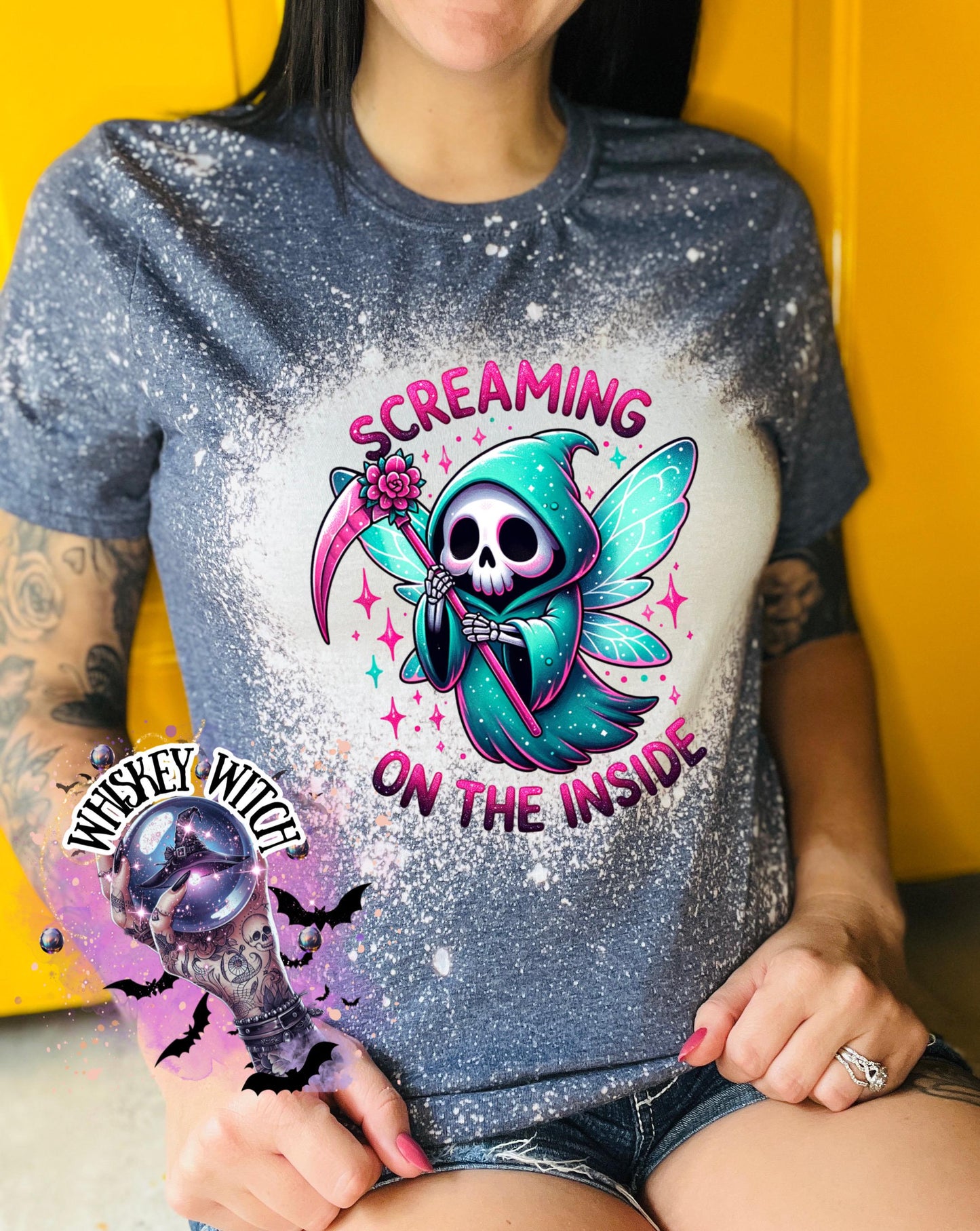 Bleached Shirt Spooky Screaming On The Inside | goth T shirt | gift | tshirt | gift for her | snarky | sarcastic | soft tee | creepy