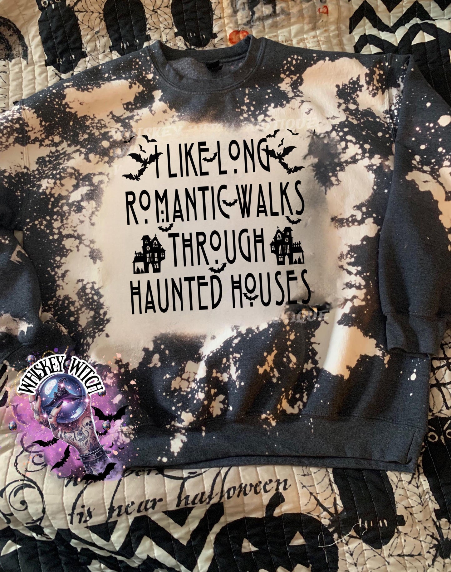 Spooky I like Romantic Walks | funny shirt | cozy shirt | sarcastic | gifts for her | unique gift | bleached shirt | retro | vintage | soft