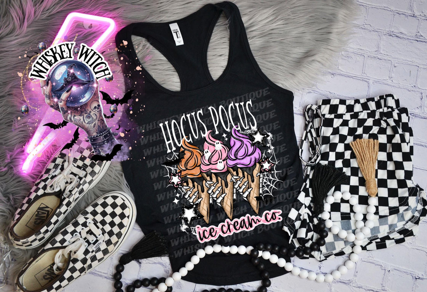 Spooky Cute Witchy Icecream Womens TankTop | cute summer shirt | Halloween | funny summer shirt | cute tank top