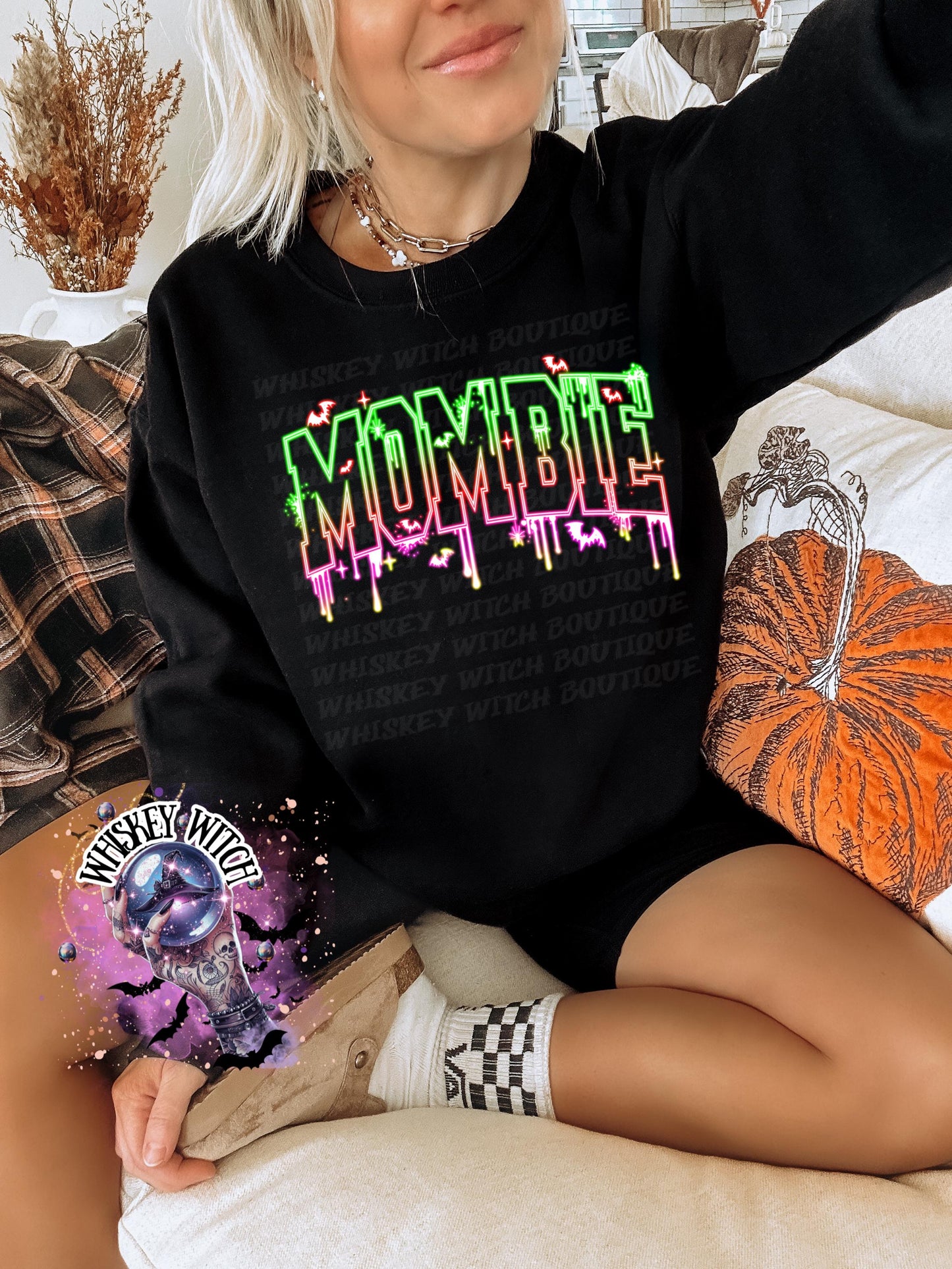 Neon Mombie tee | Halloween Shirt | cute shirt | cozy | retro | vintage | comfy | gift | handmade | spooky | summerween | witch | funny