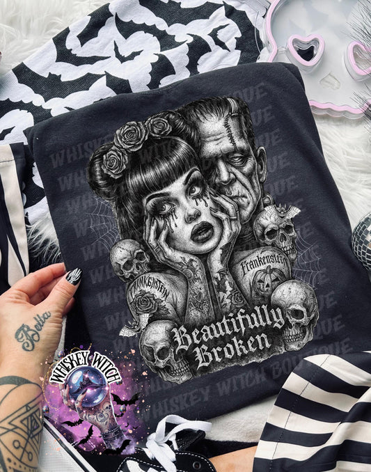Beautifully Broken horror Witchy Halloween Shirt | cute shirt | cozy | retro | vintage | comfy | gift | handmade | spooky | cozy tee