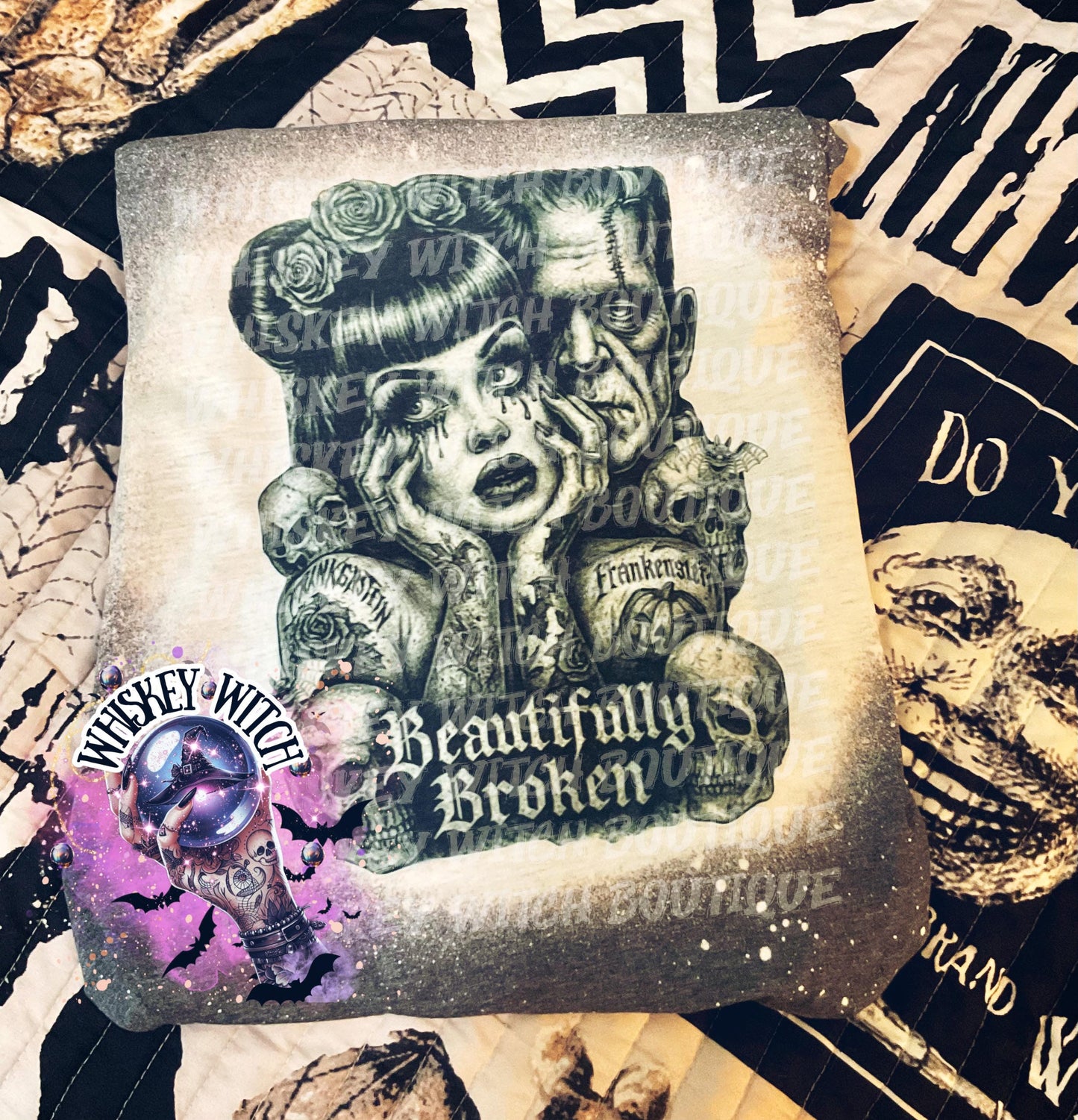 Beautifully Broken Lovers Halloween | funny shirt | cozy shirt | gifts for her | unique gift | bleached shirt | retro | vintage | spooky