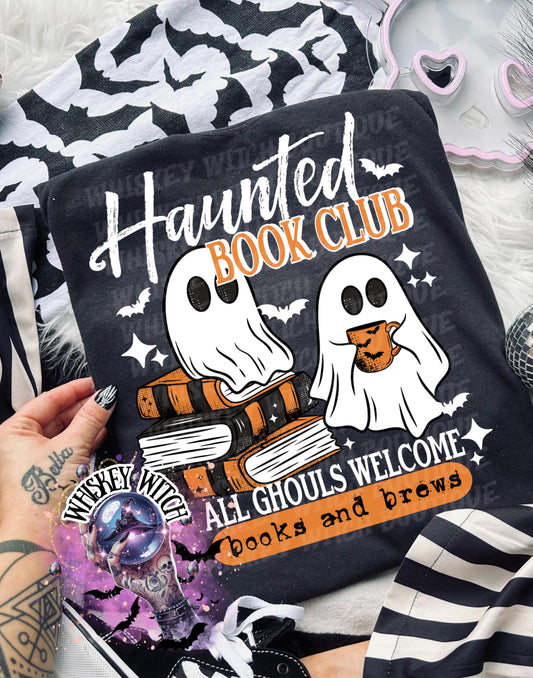 Cute Ghost Haunted Book Club Halloween Shirt: Retro Spooky Season Shirt | Ghost Aesthetic Top, Fall Outfit, Halloween Gift