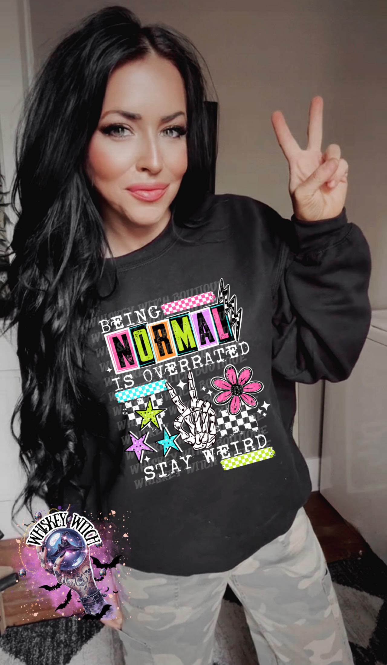 Being Normal is Overrated Stay Weird Funny Witch T Shirt, Witchy Graphic Tee, Spooky Humor Shirt, Witch Aesthetic Top, soft tee