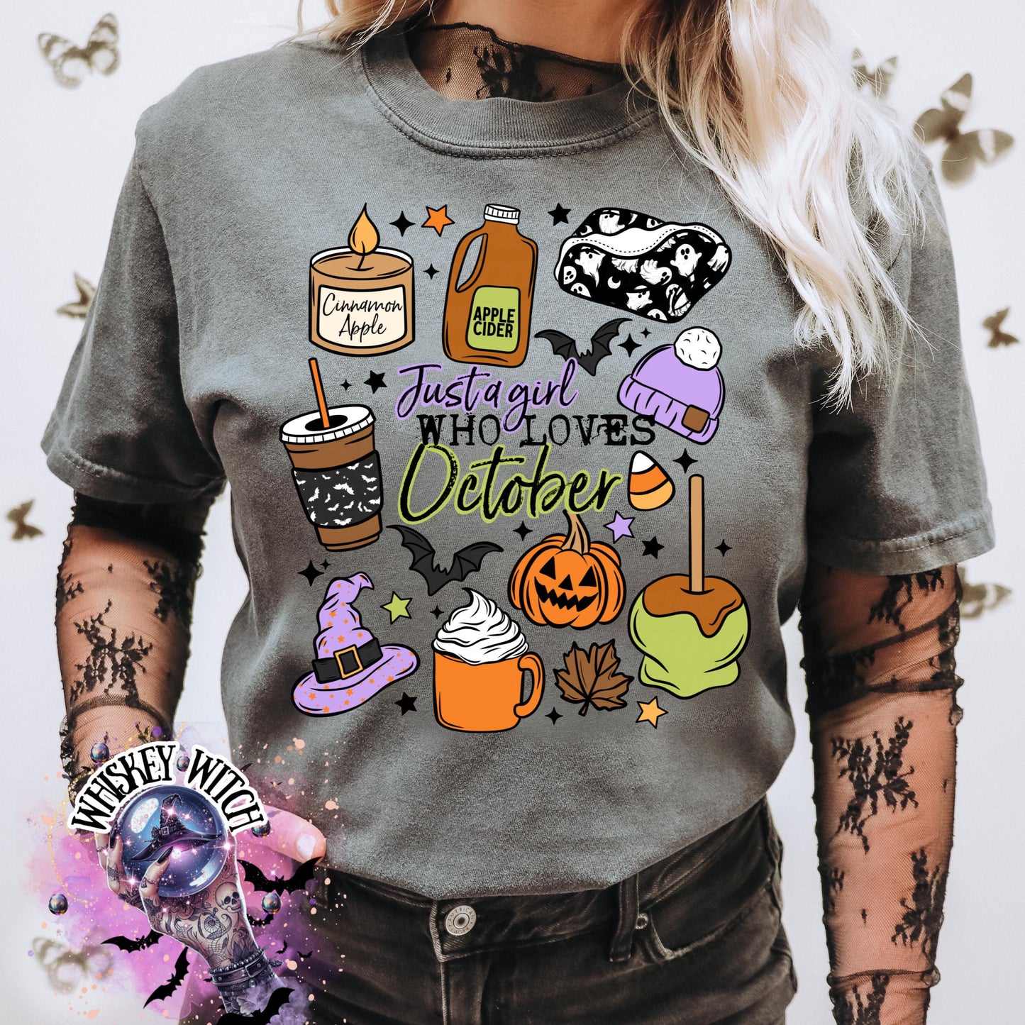 Just a Girl Who Loves October Shirt | Fall Aesthetic Tee | Spooky Season Halloween Shirt | Cozy Autumn Pumpkin Shirt | Witchy Fall Vibes