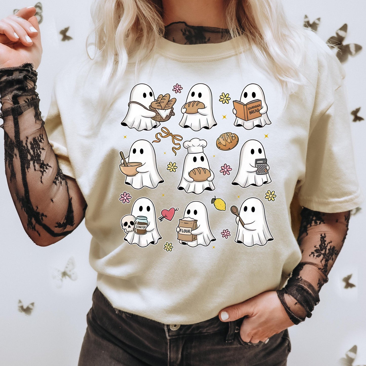 Sourdough Ghost Shirt | Cute Halloween Baking Tee | Comfort Colors Fall Shirt | Cozy Ghost Baker T-Shirt | Cottagecore Spooky Season Gift