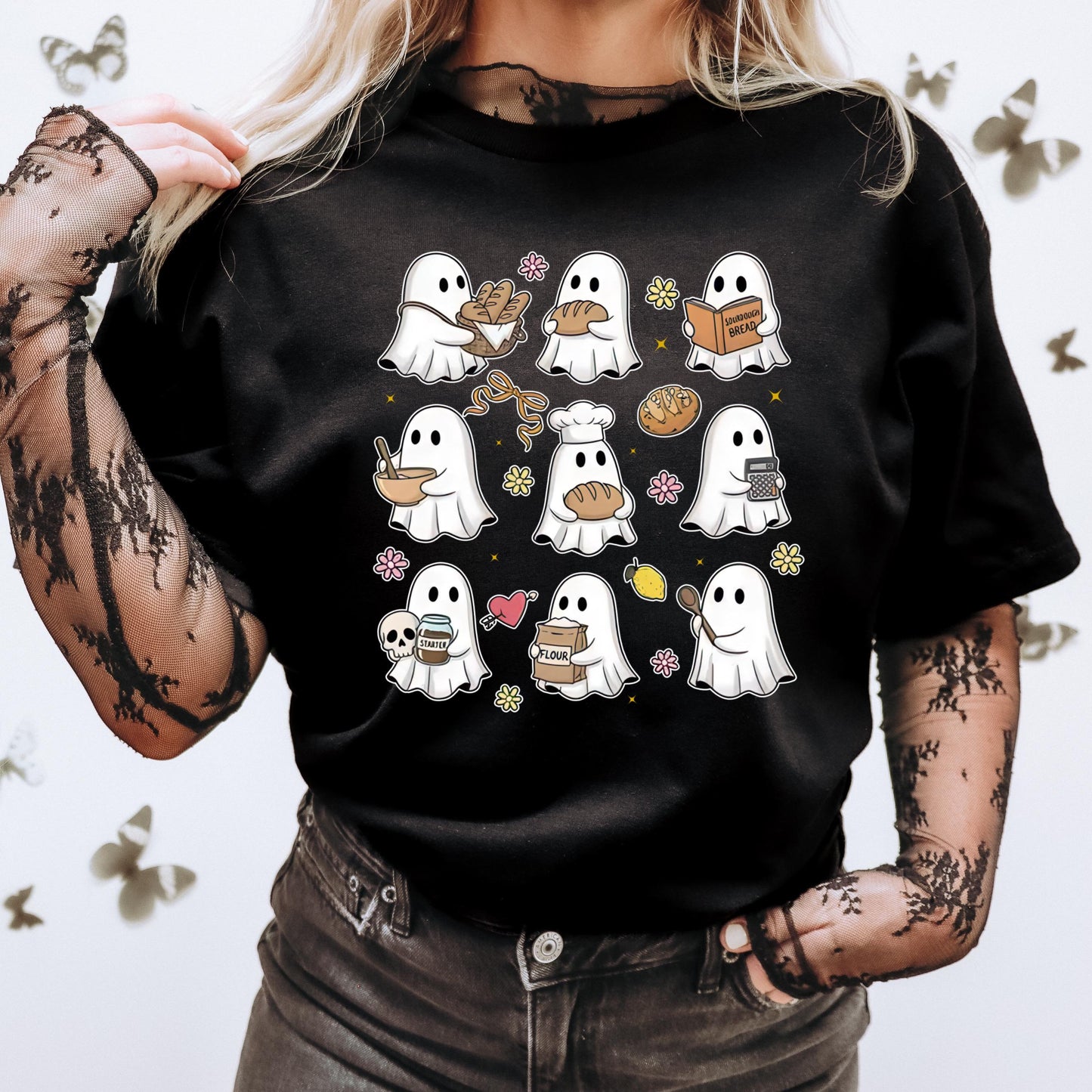 Sourdough Ghost Shirt | Cute Halloween Baking Tee | Comfort Colors Fall Shirt | Cozy Ghost Baker T-Shirt | Cottagecore Spooky Season Gift