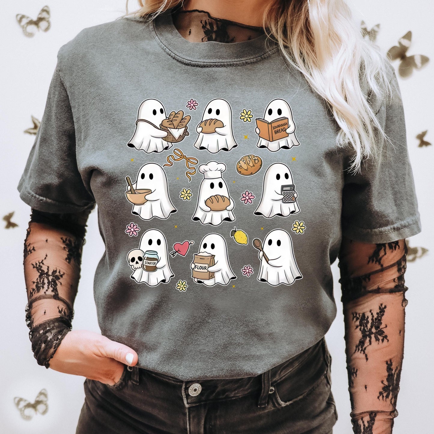 Sourdough Ghost Shirt | Cute Halloween Baking Tee | Comfort Colors Fall Shirt | Cozy Ghost Baker T-Shirt | Cottagecore Spooky Season Gift