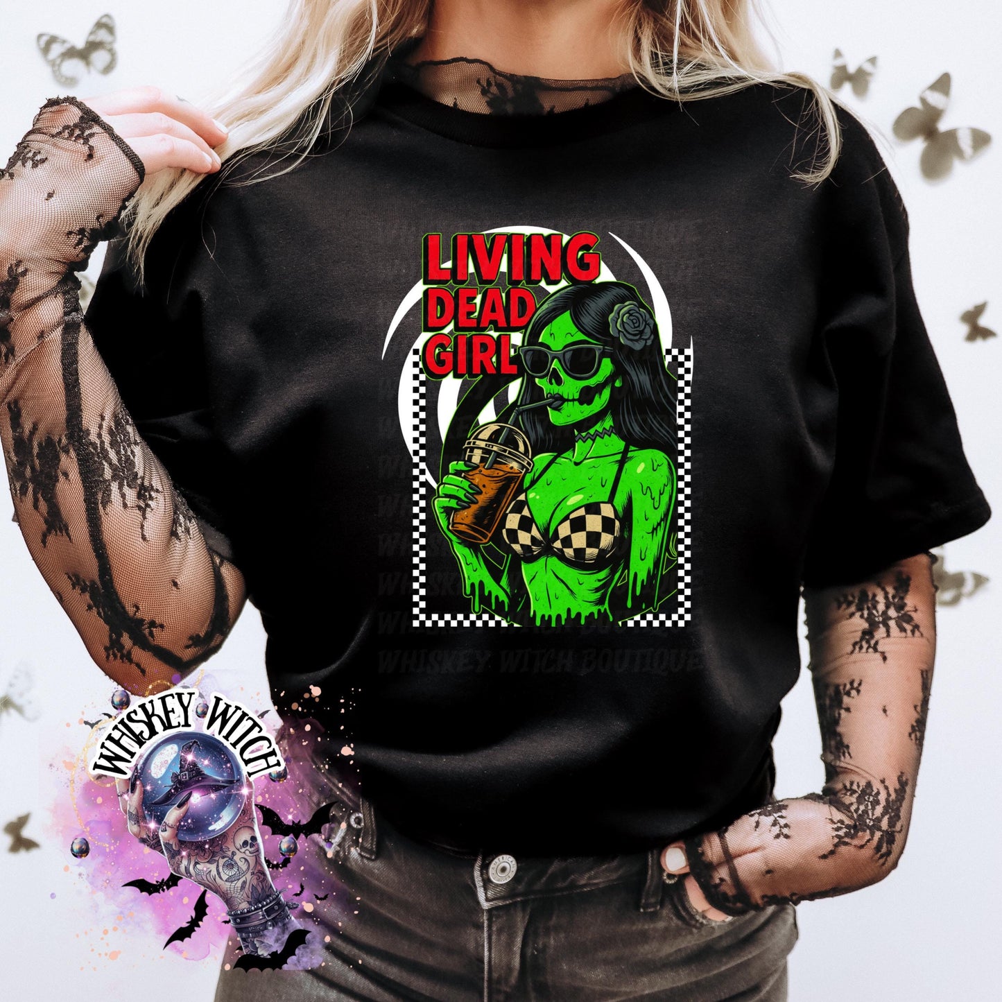 Goth Zombie Girl Shirt | Horror Babe Retro Graphic Tee | Gothic Pinup Shirt | Zombie Girl Aesthetic Top | Alternative Fashion T-Shirt