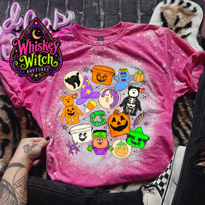 Retro Halloween Shirt | Hand Bleached Nostalgic Trick or Treat Graphic Tee