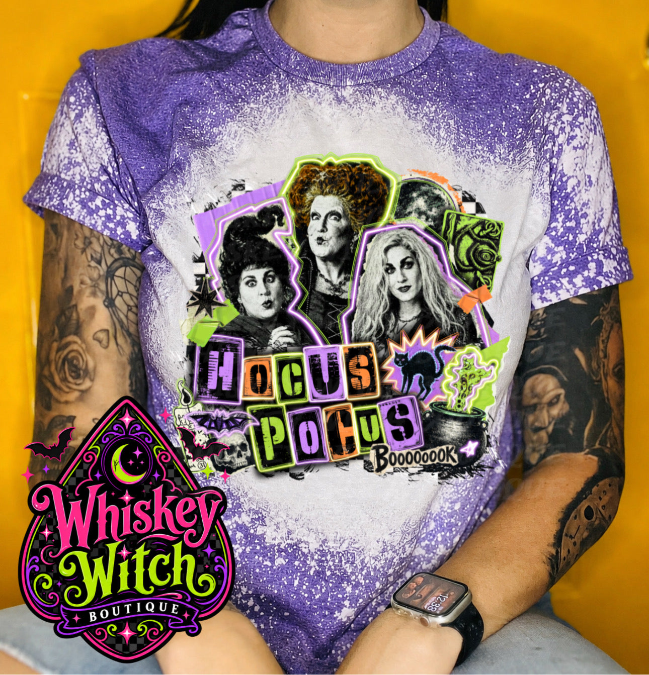 Witchy Halloween Bleached T-Shirt – Soft Spooky Season Tee