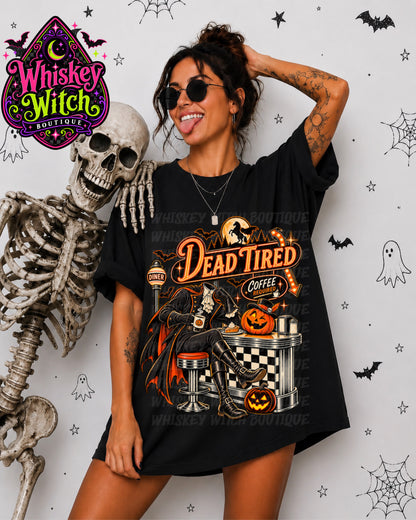 Dead Tired Coffee Required Halloween Shirt | Headless Horseman Tee or Sweatshirt