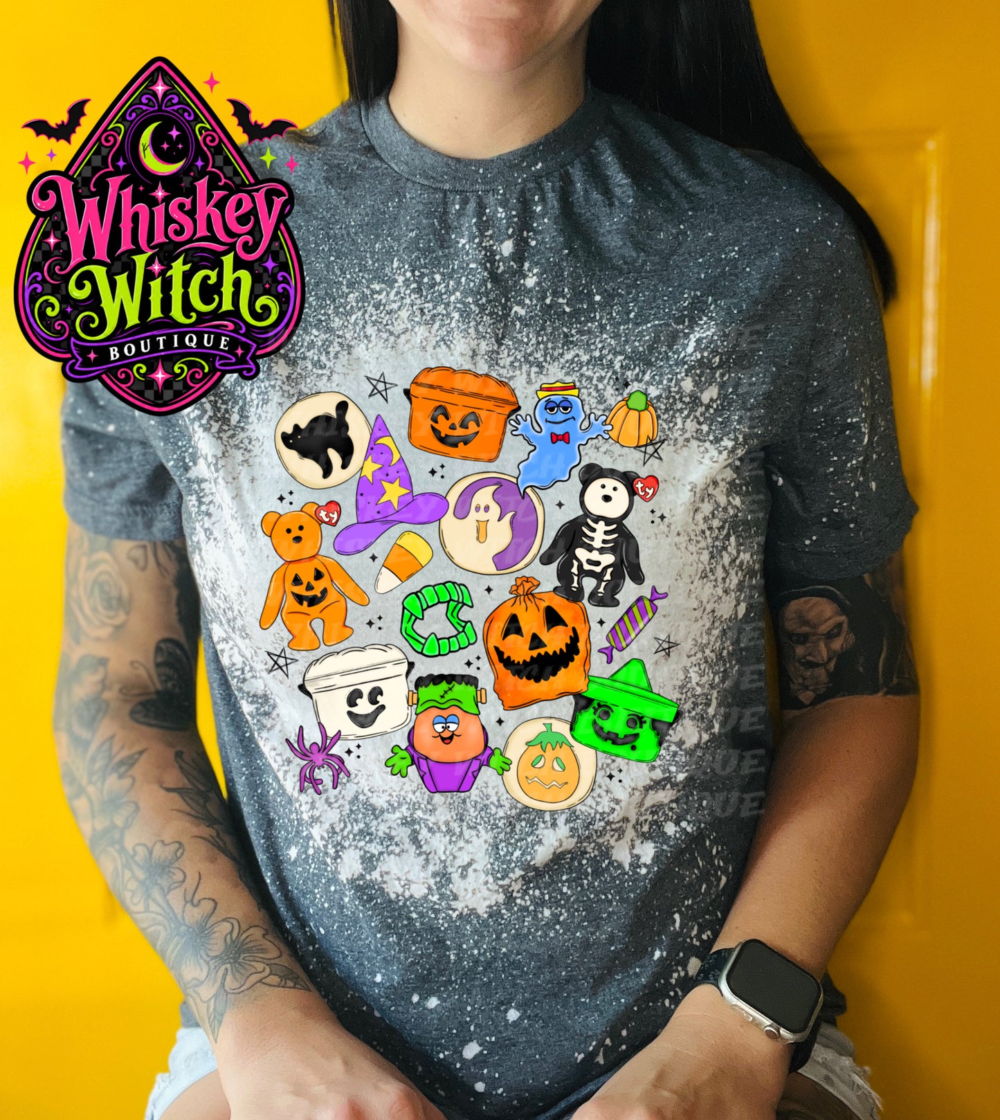 Retro Halloween Shirt | Hand Bleached Nostalgic Trick or Treat Graphic Tee